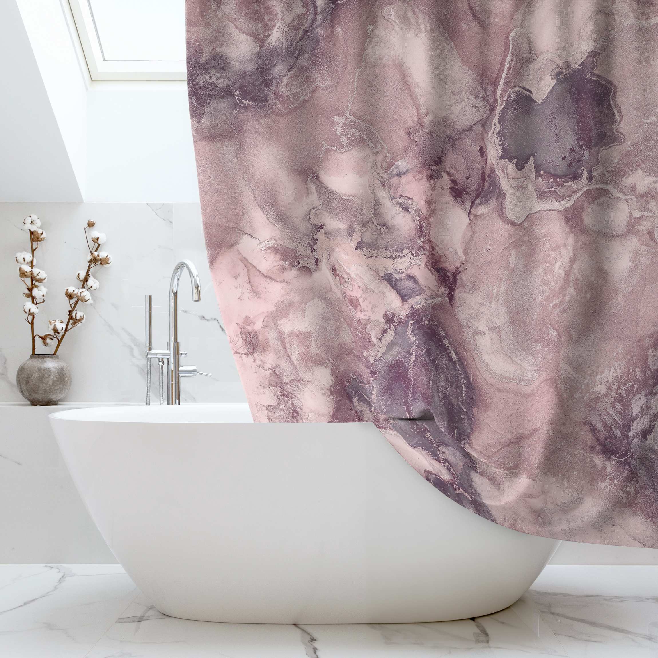 Duschvorhang Farbexperimente Marmor Violett