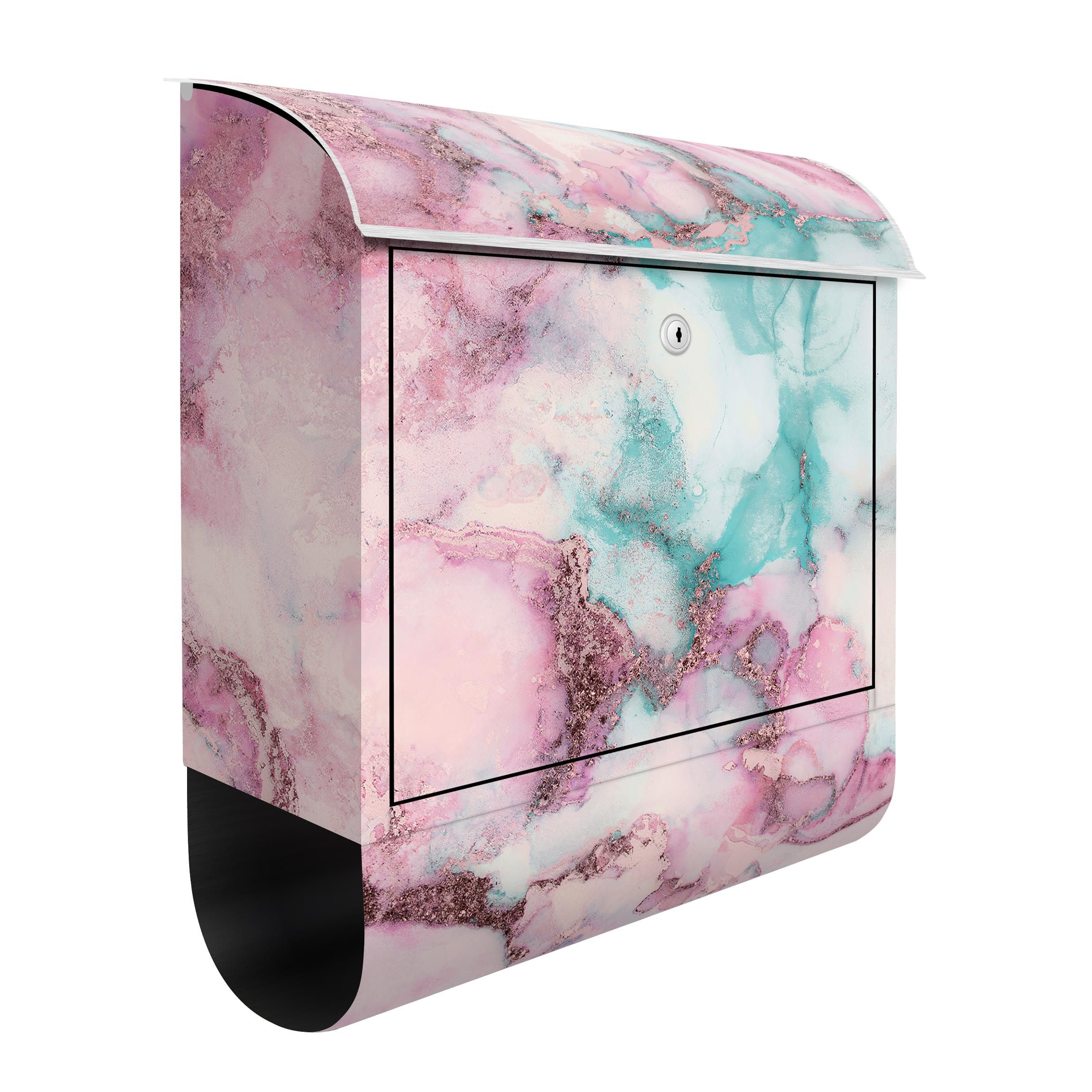 Briefkasten Farbexperimente Pastell Rose und Türkis