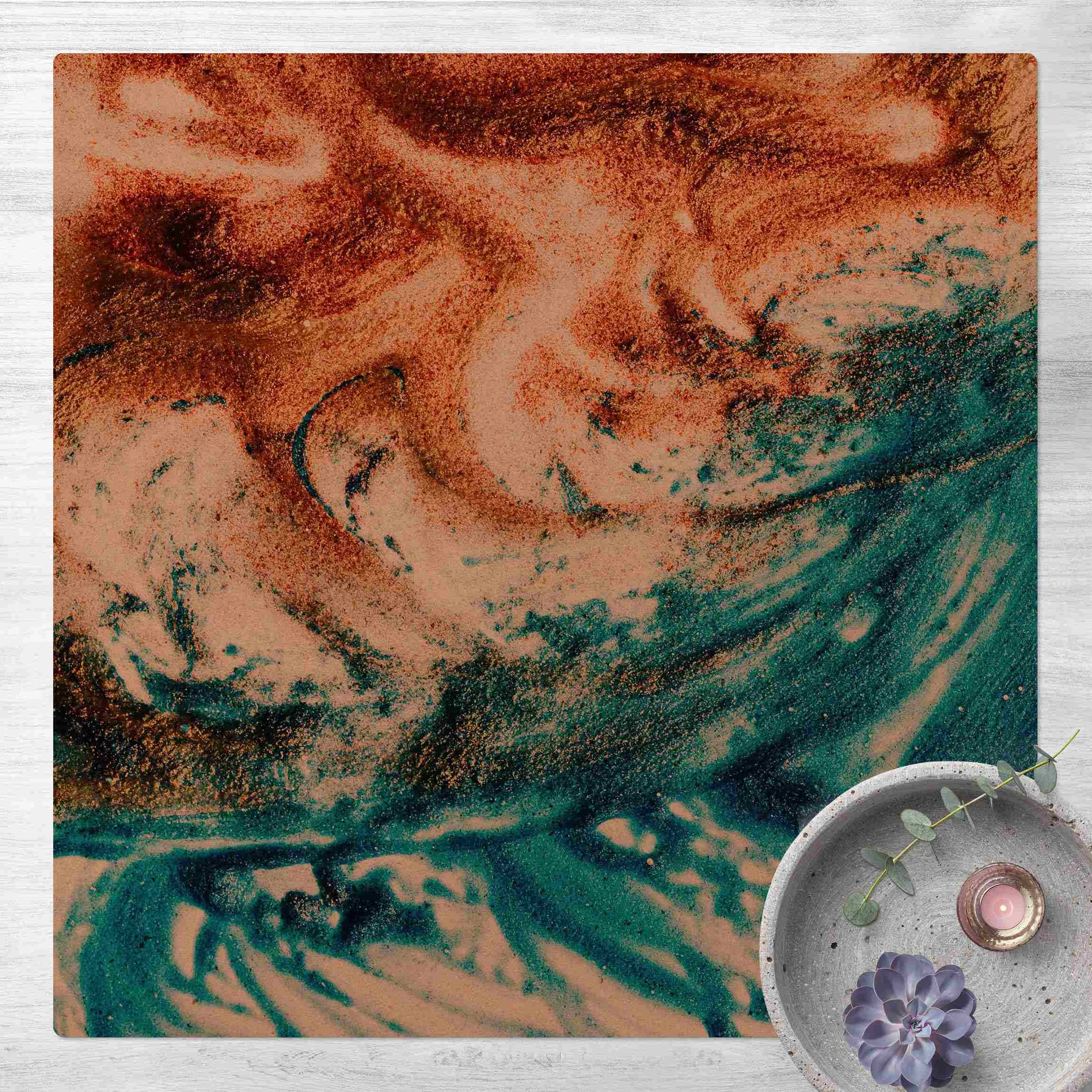 Kork-Teppich Farbiger Sandstrudel