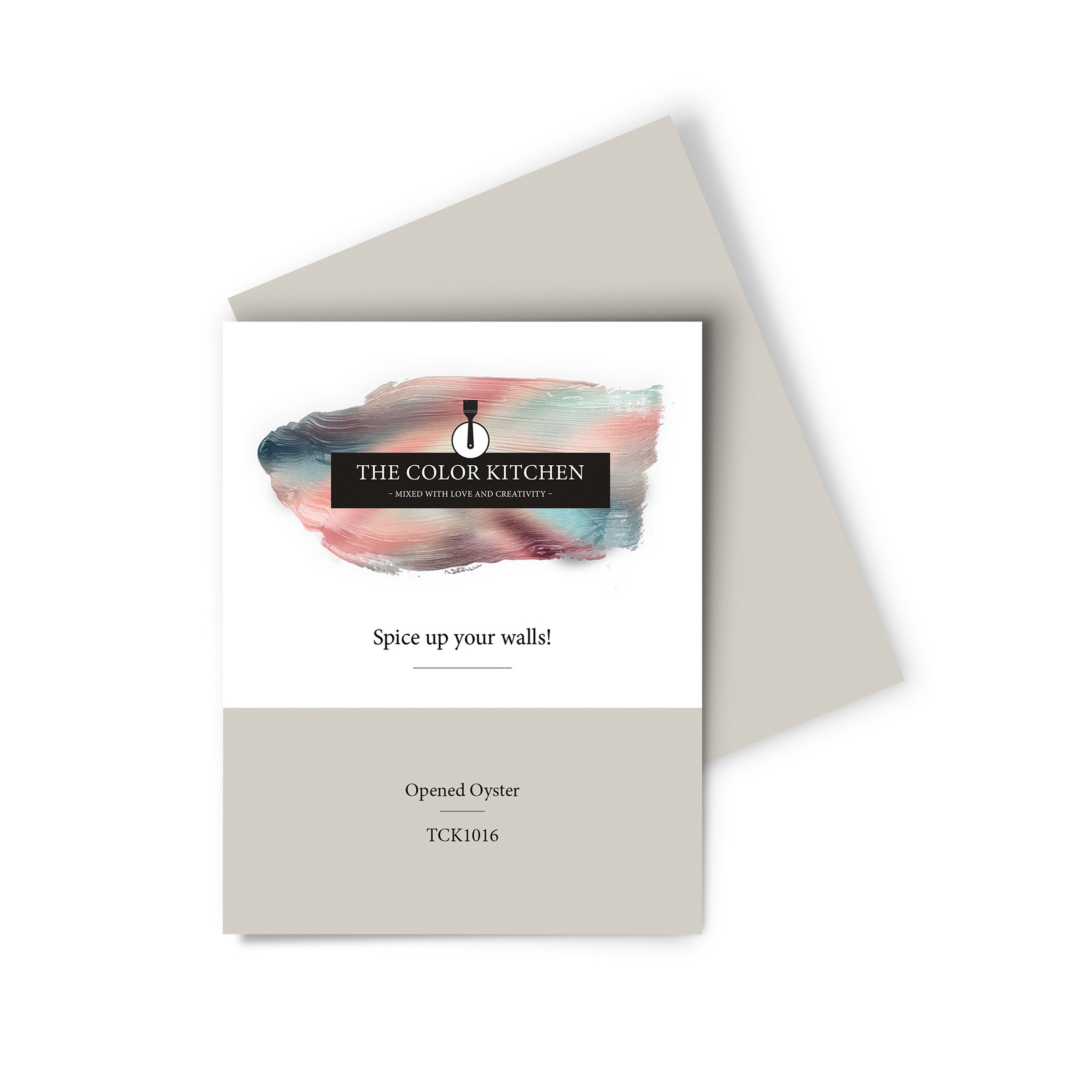 Wandfarbe Gedrucktes Farbmuster - The Color Kitchen - Opened Oyster