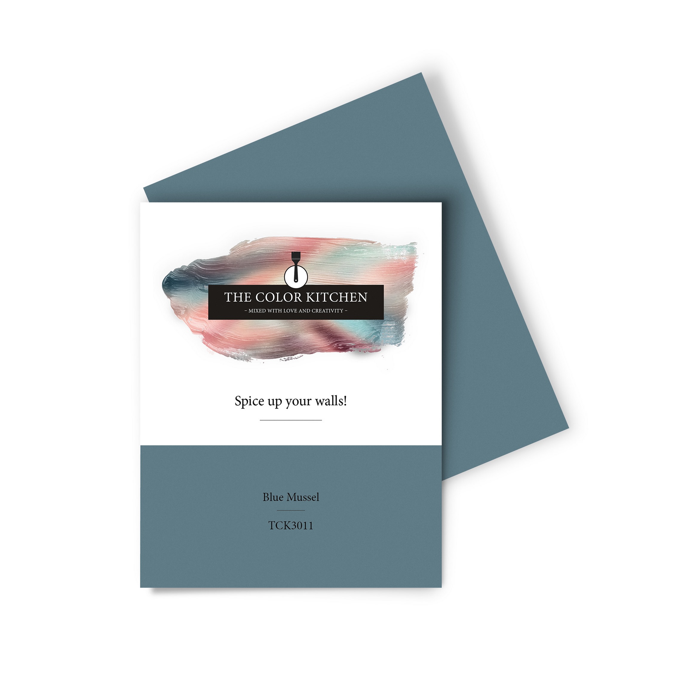 Wandfarbe Gedrucktes Farbmuster - The Color Kitchen - Blue Mussel