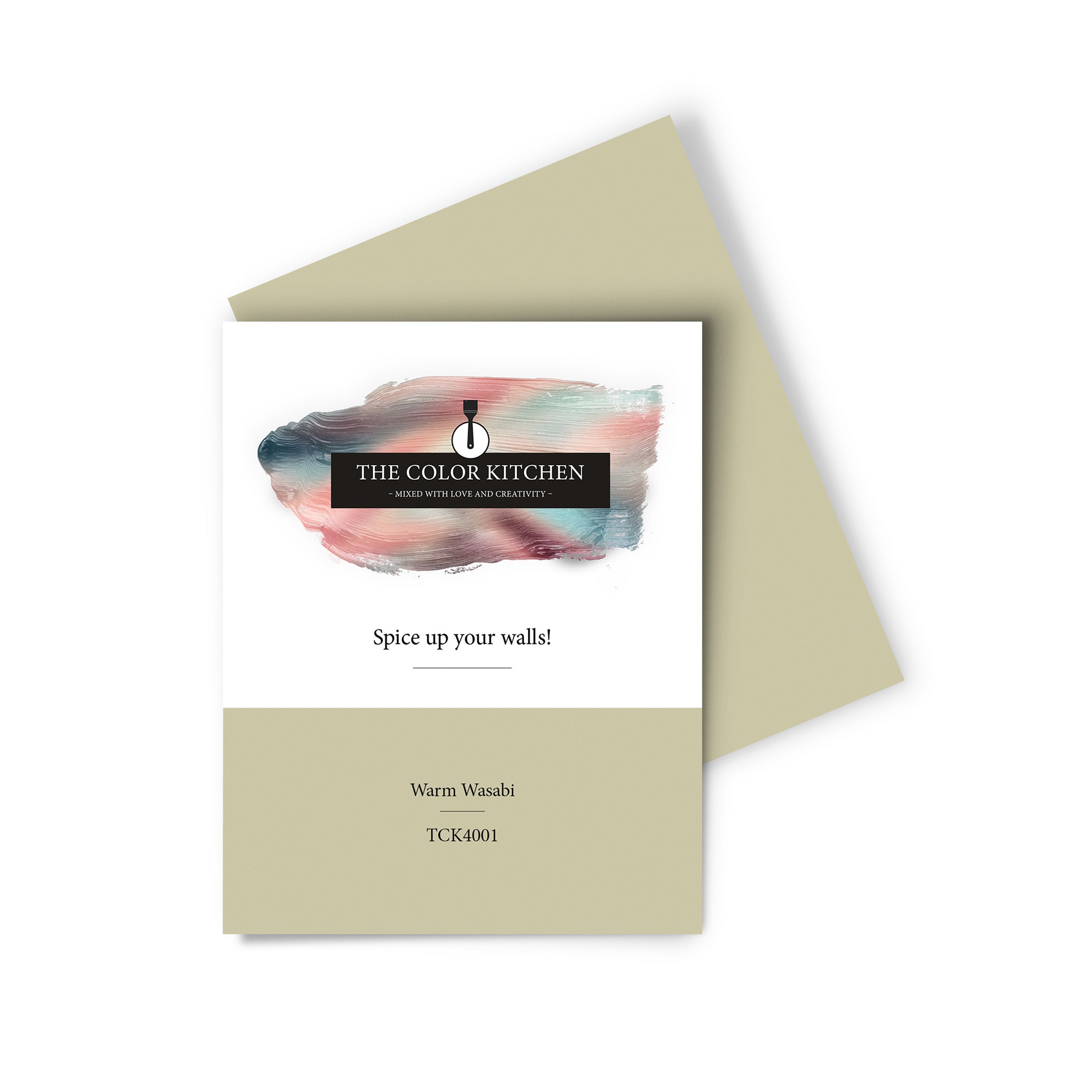 Wandfarbe Gedrucktes Farbmuster - The Color Kitchen - Warm Wasabi