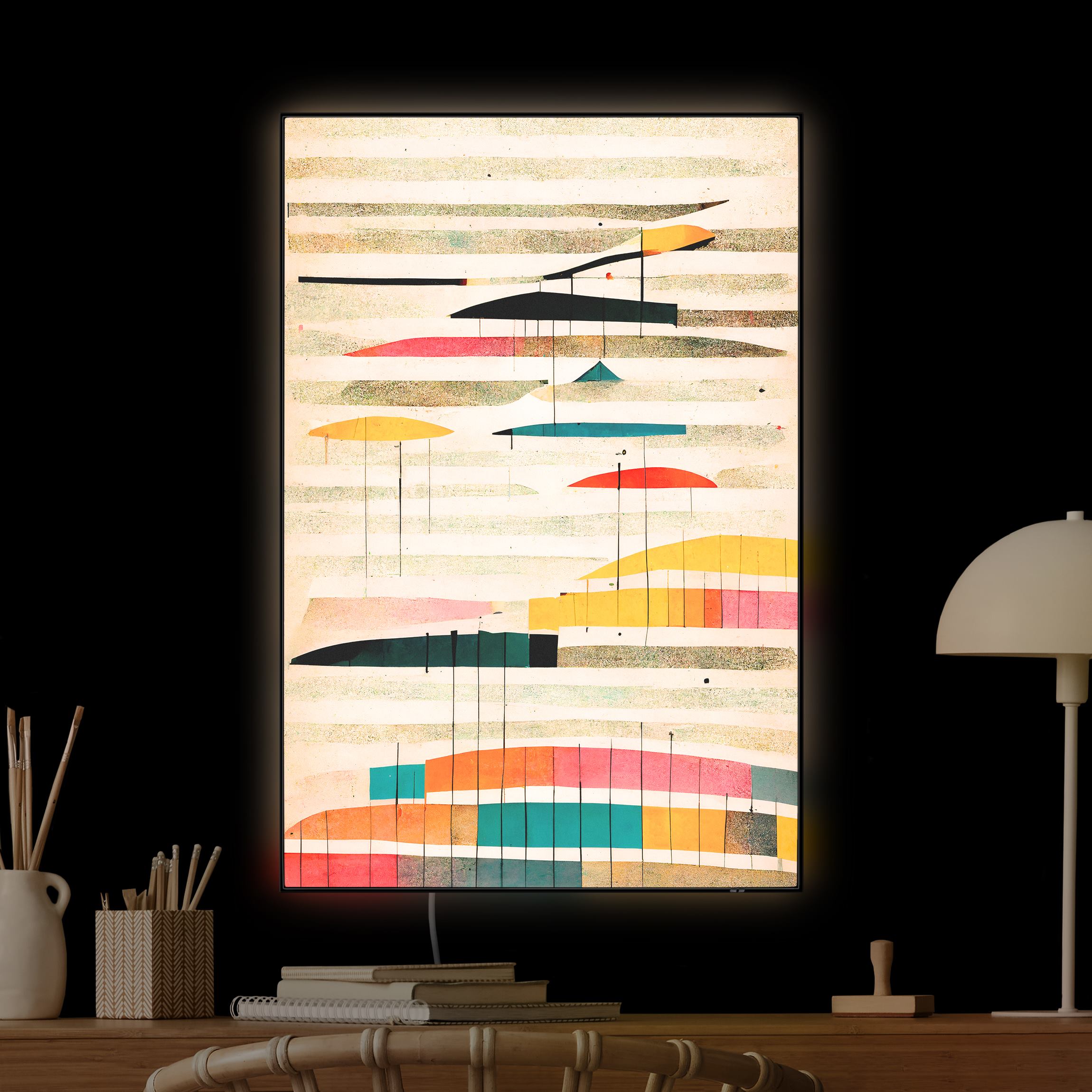 LED-Wechselbild Farbkomposition mit Streifen