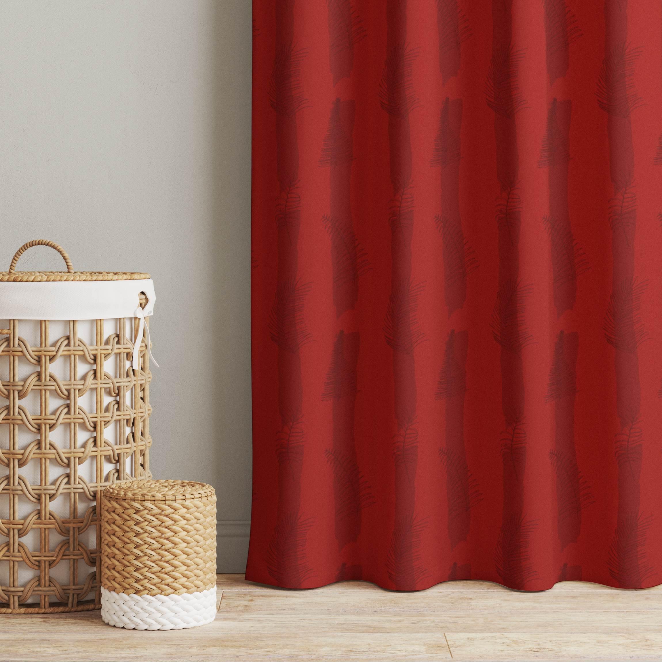 Vorhang Farn Illustration mit Streifen - Rot