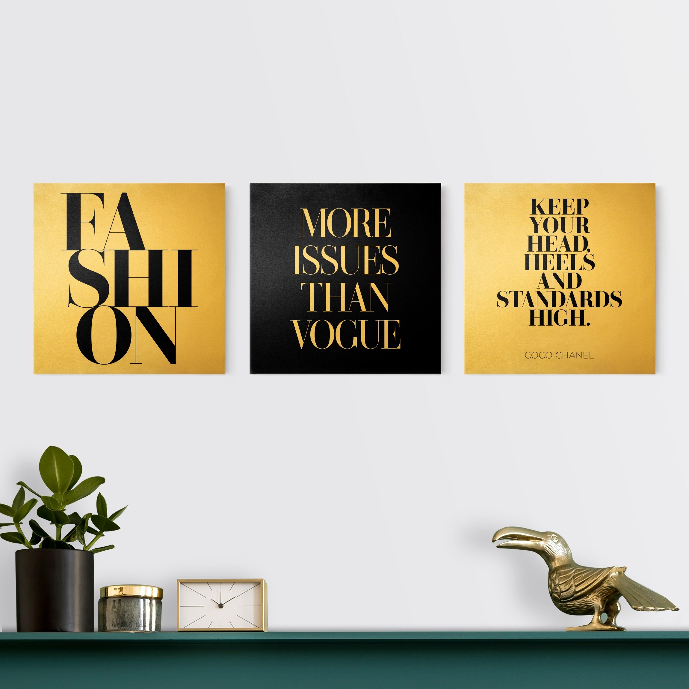 Leinwandbild 3-teilig Fashion Vogue & High Heels