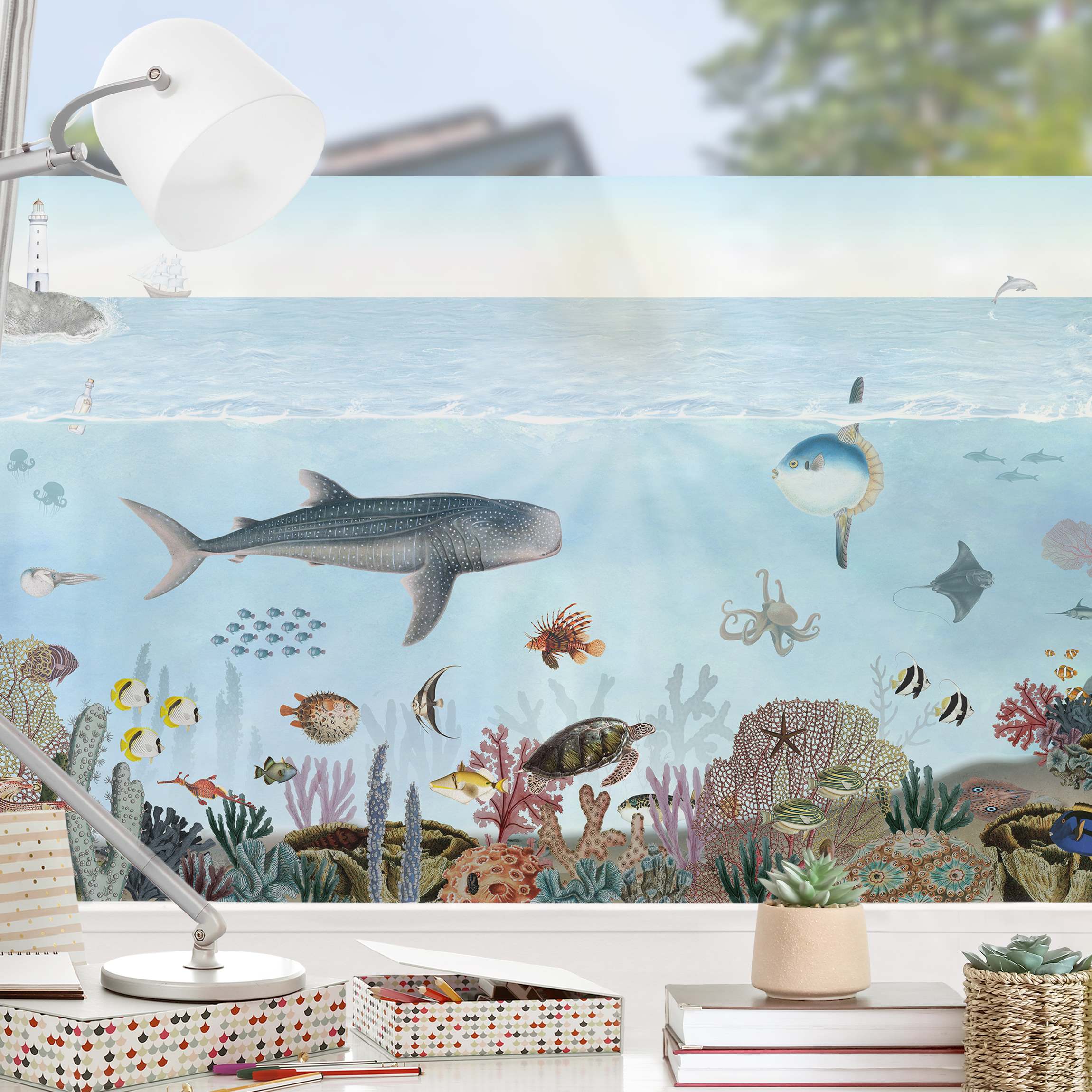 Fensterfolie Faszinierende Kreaturen am Korallenriff