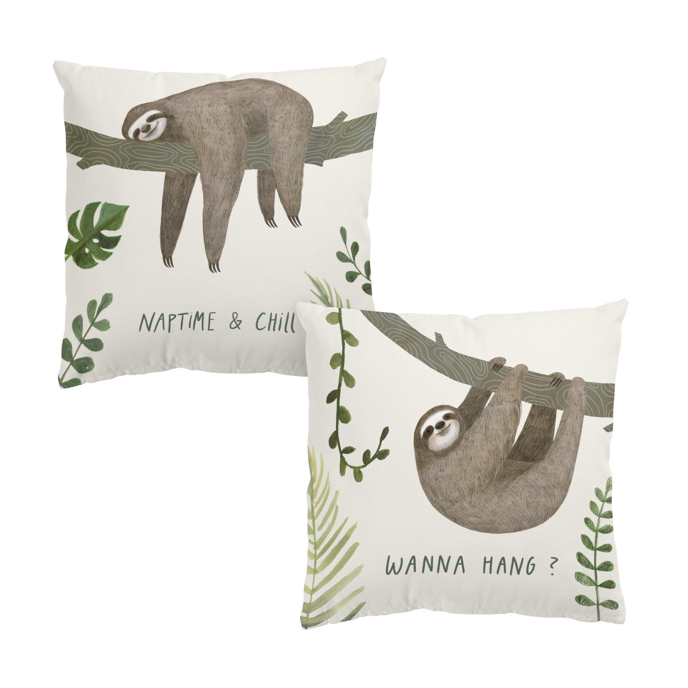 Dekokissen 2er Set Faultier Sprüche Set I