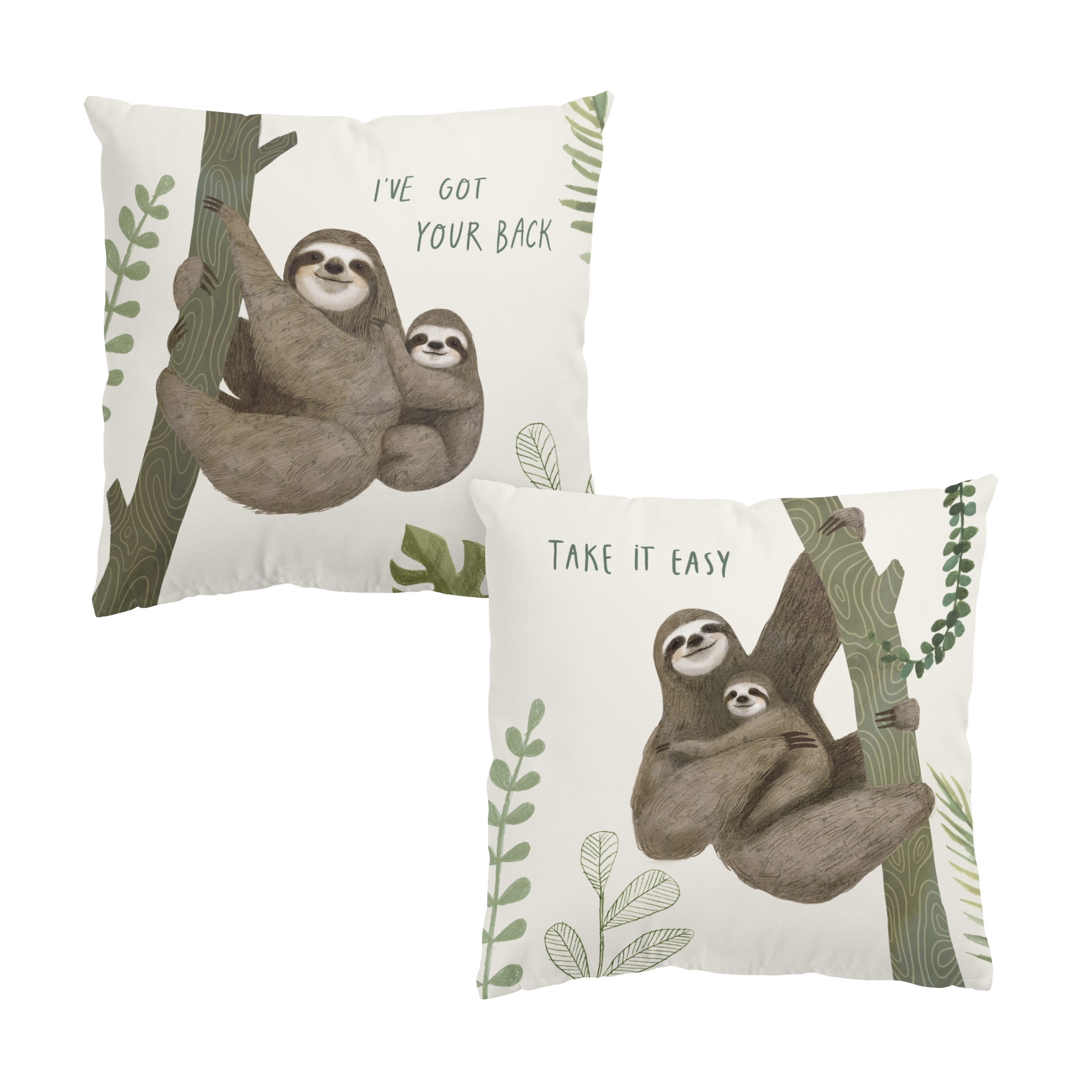 Dekokissen 2er Set Faultier Sprüche Set III