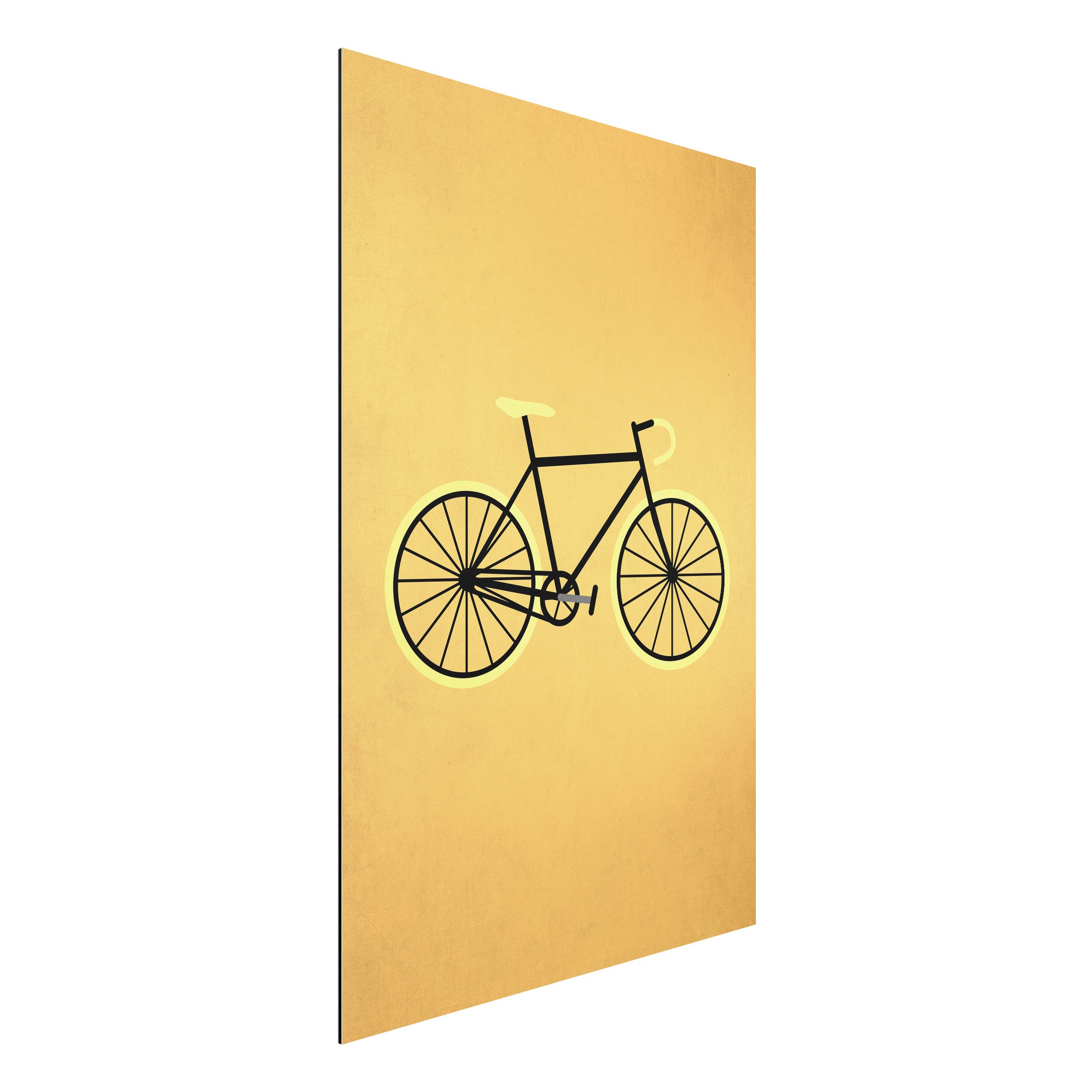 Alu-Dibond Outdoor Bild Fahrrad in Gelb