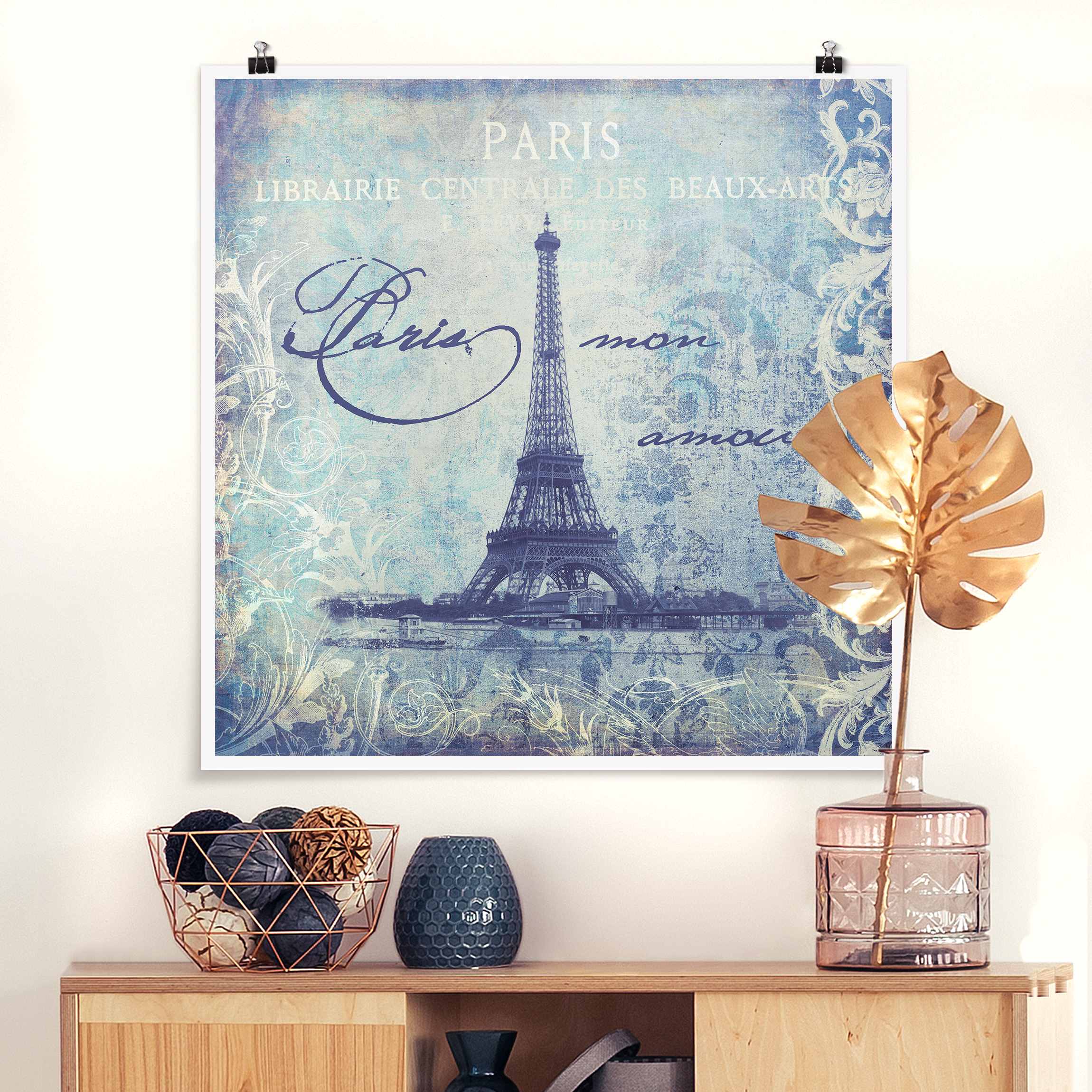 Poster Vintage Collage - Paris Mon Amour