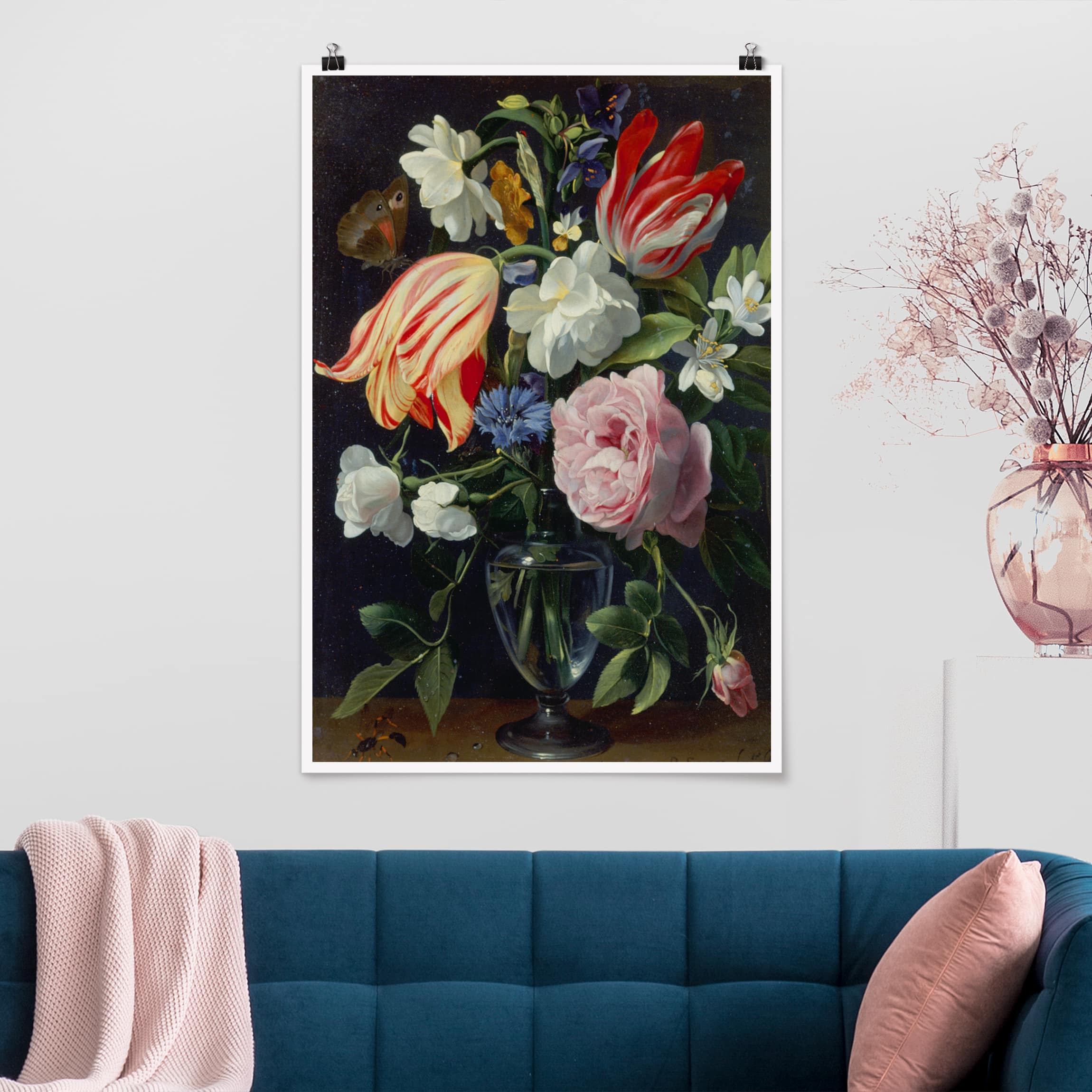 Poster - Hochformat Daniel Seghers - Vase mit Blumen