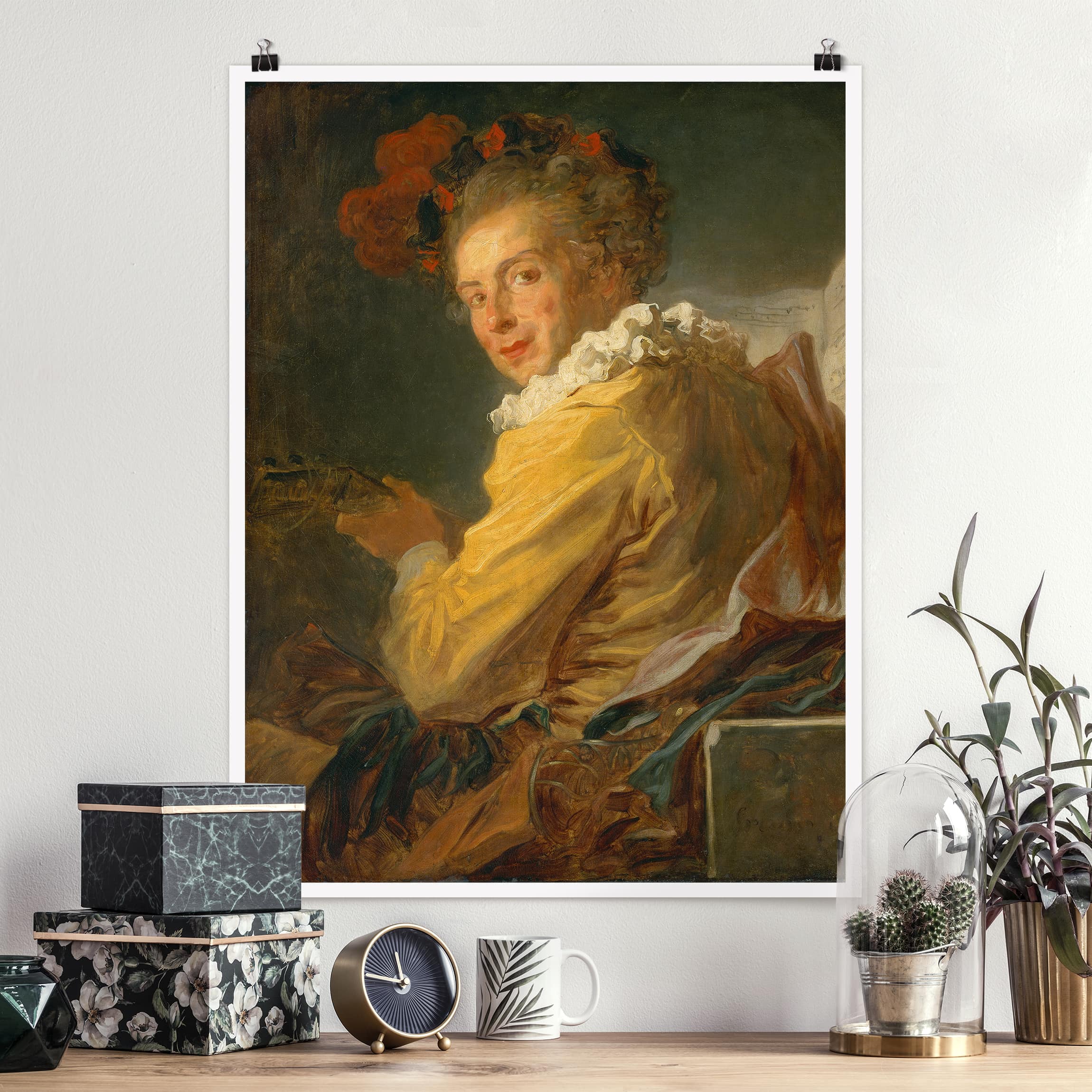 Poster Matt inkl. Posterklammern Jean Honoré Fragonard - Die Musik