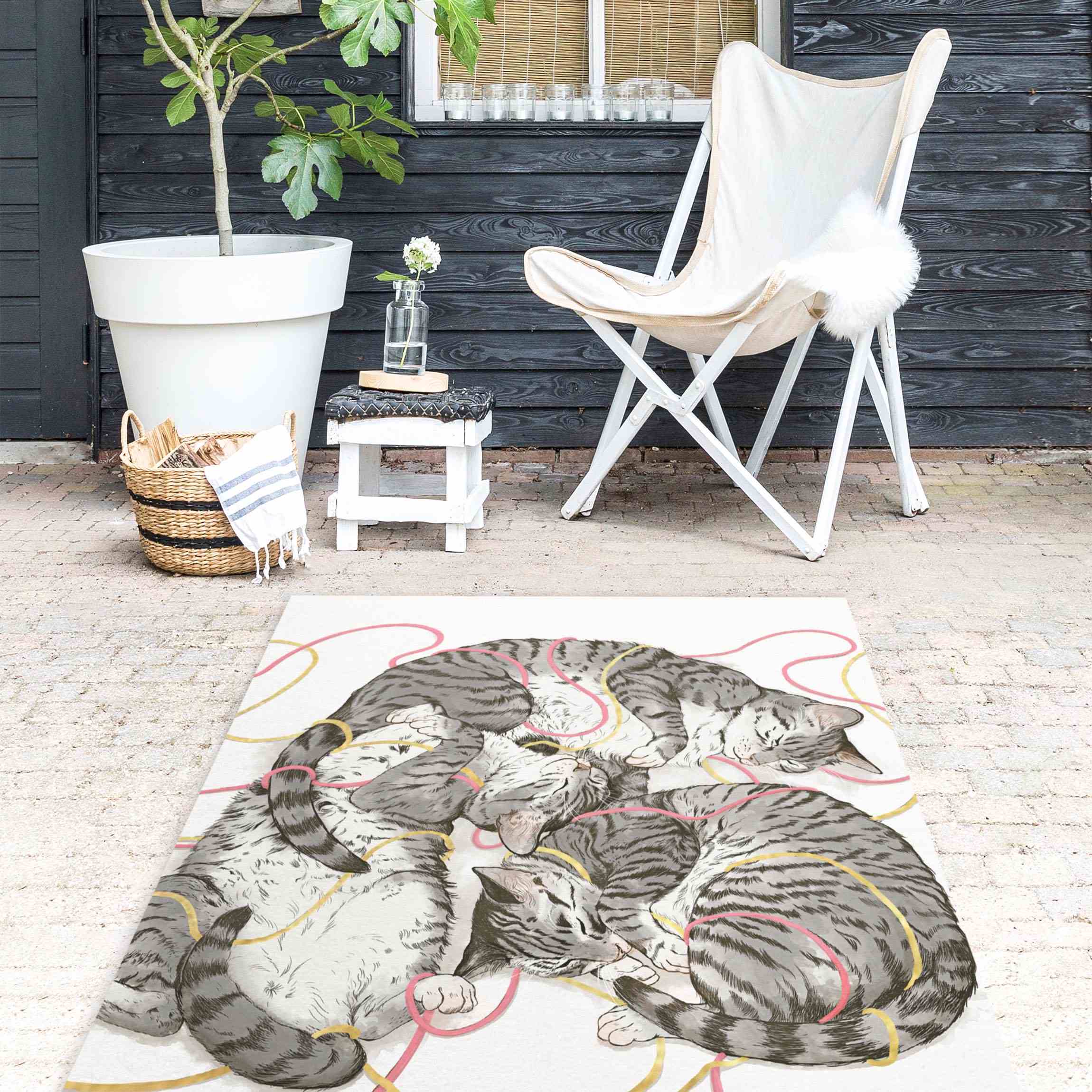 Vinylteppich Illustration Graue Katzen Malerei