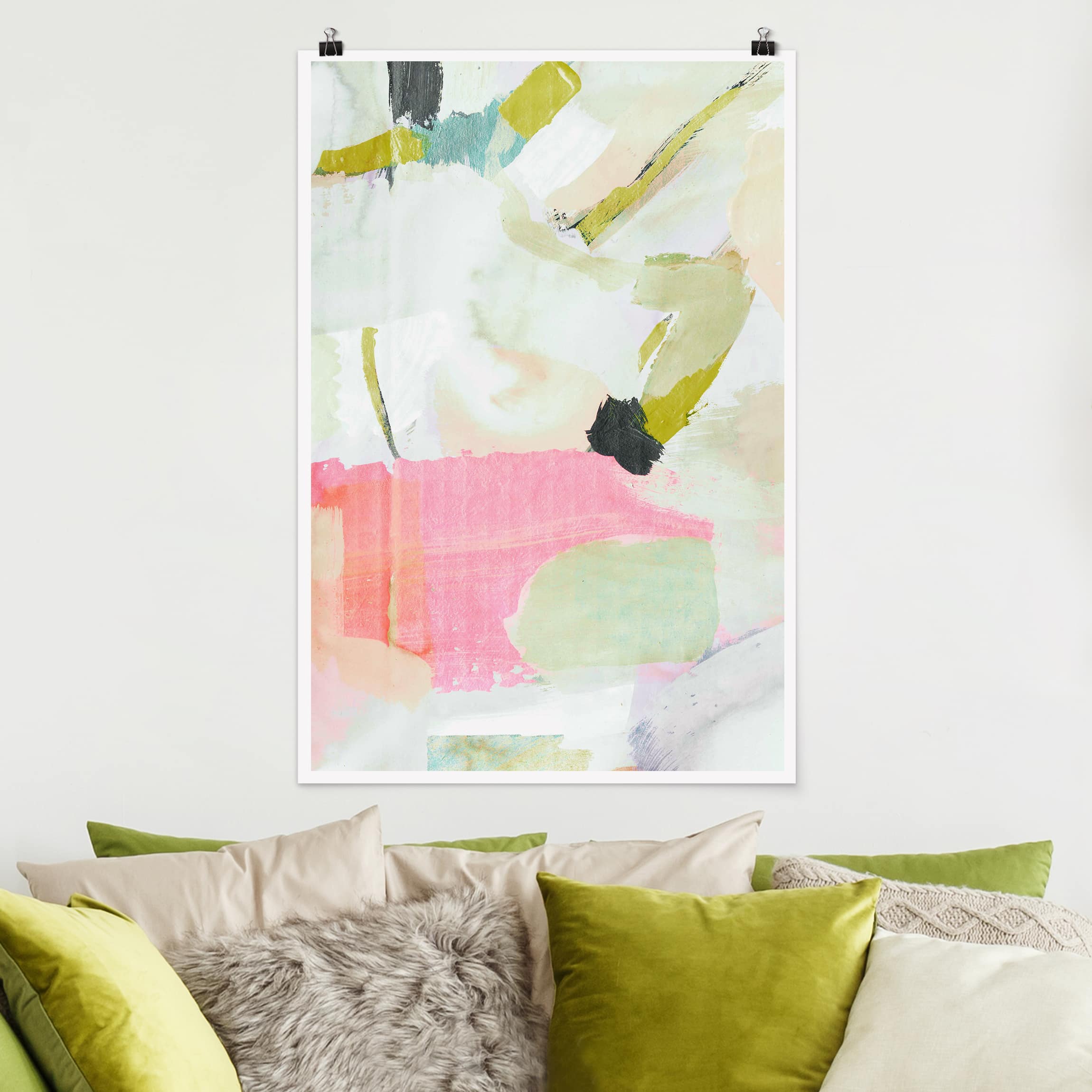 Poster - Hochformat Klangspiel in Rosé II