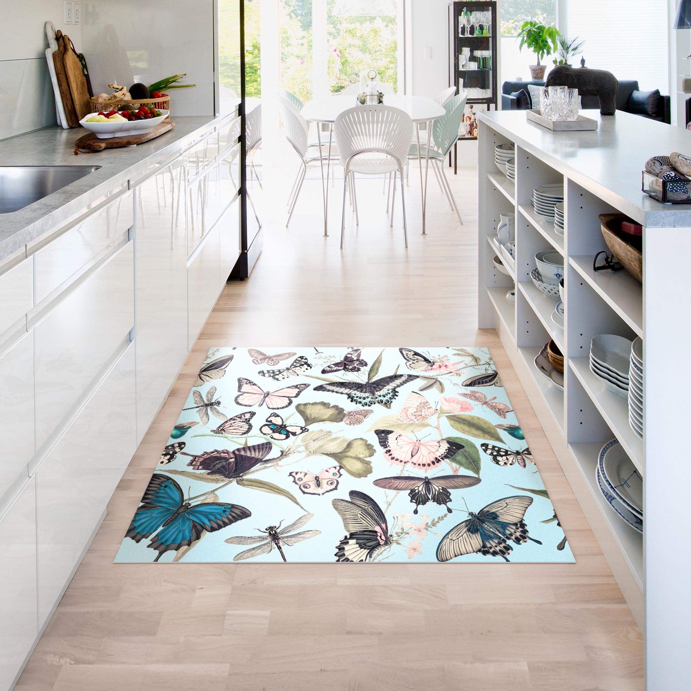 Vinylteppich Vintage Collage - Schmetterlinge und Libellen