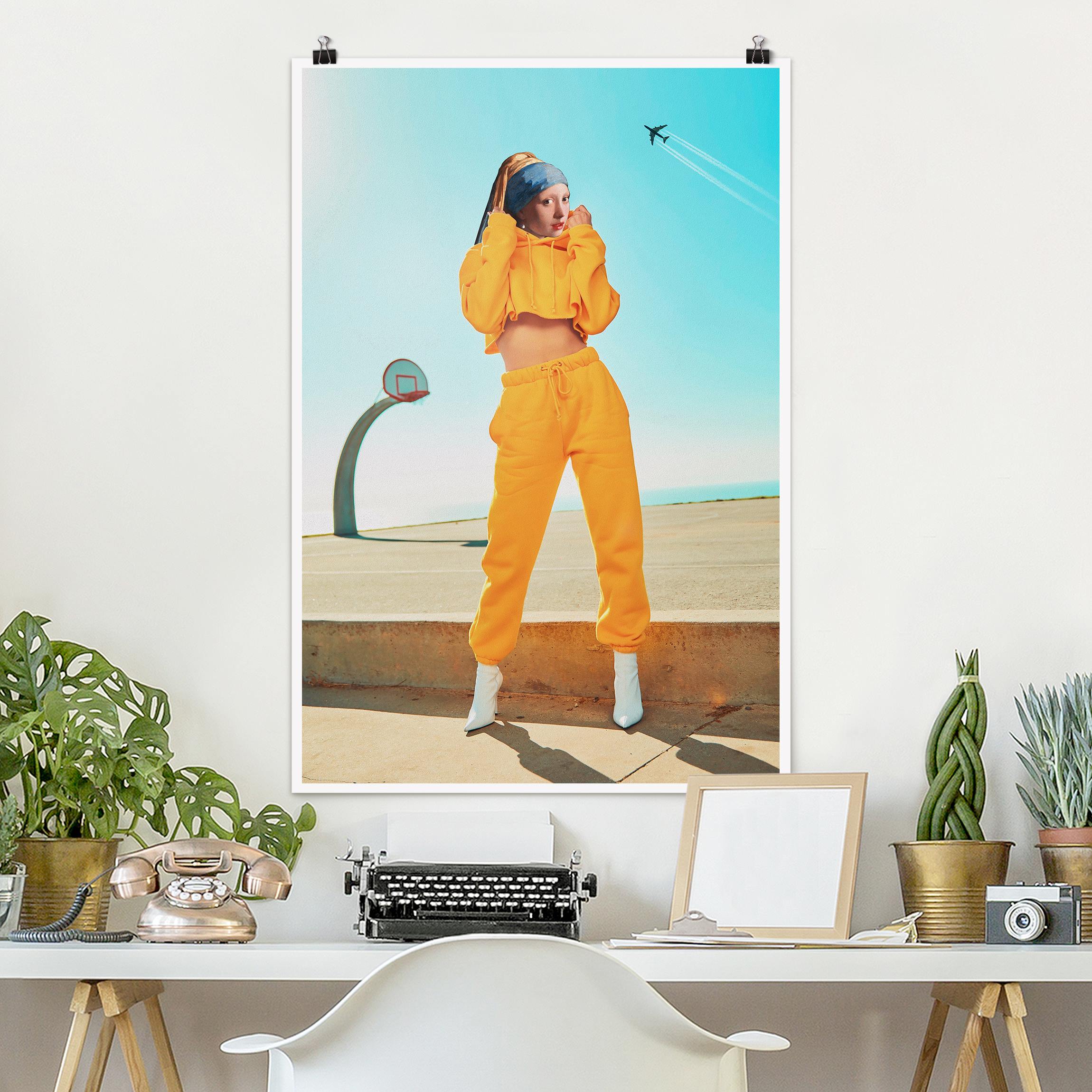 Poster Mädchen mit Jogginghose