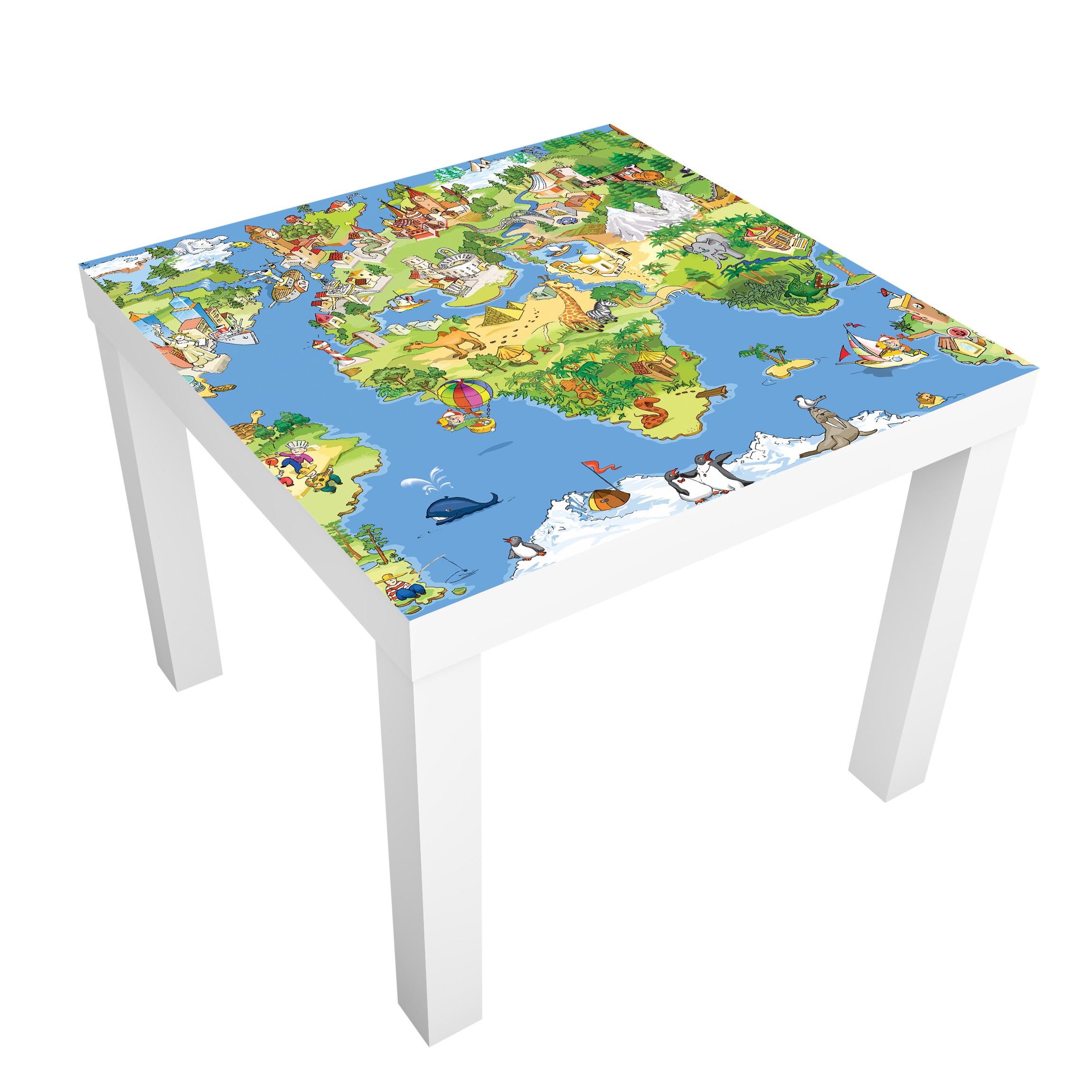 Möbelfolie für IKEA Lack Great And Funny Worldmap