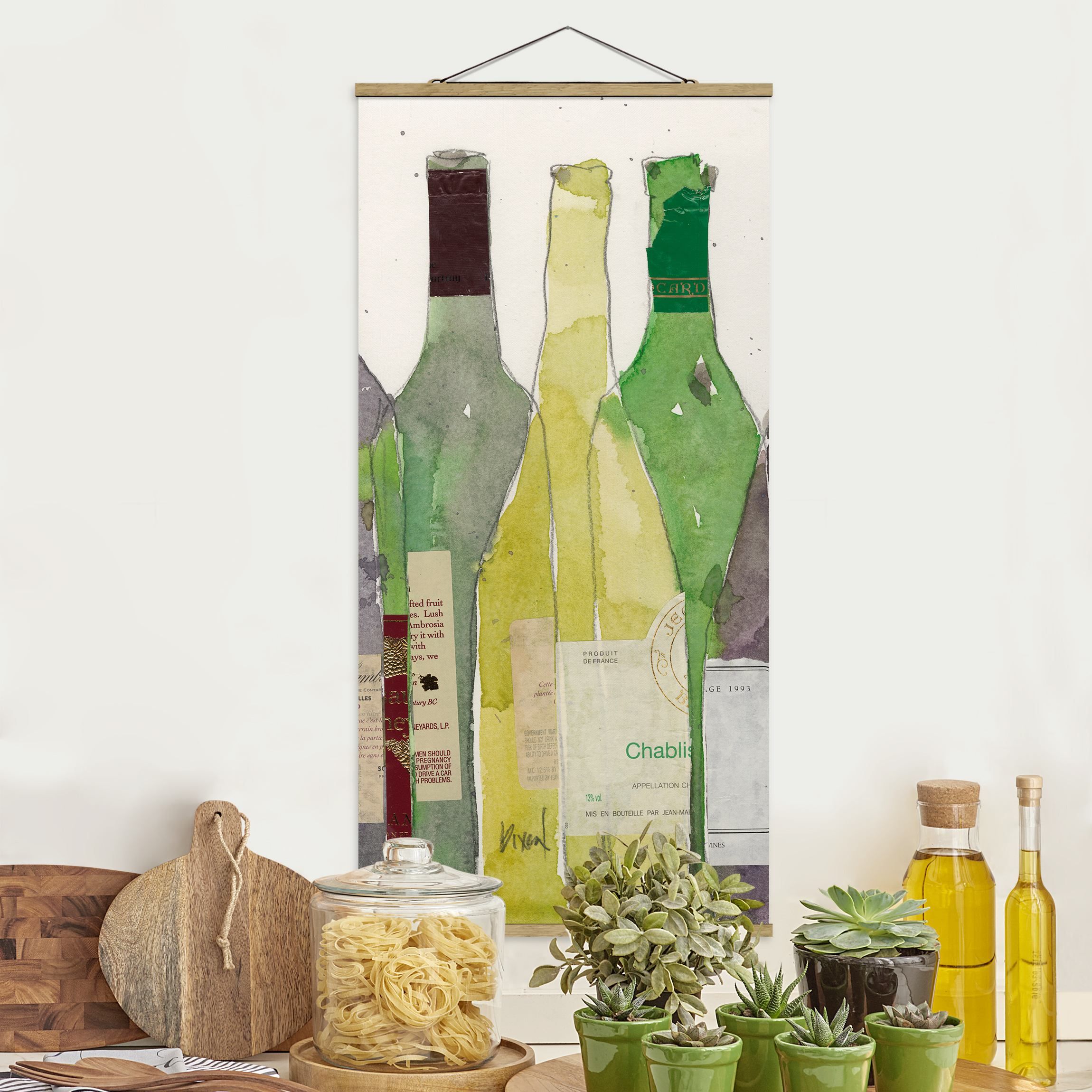 Stoffbild Küche mit Posterleisten - Hochformat Wein & Spirituosen III