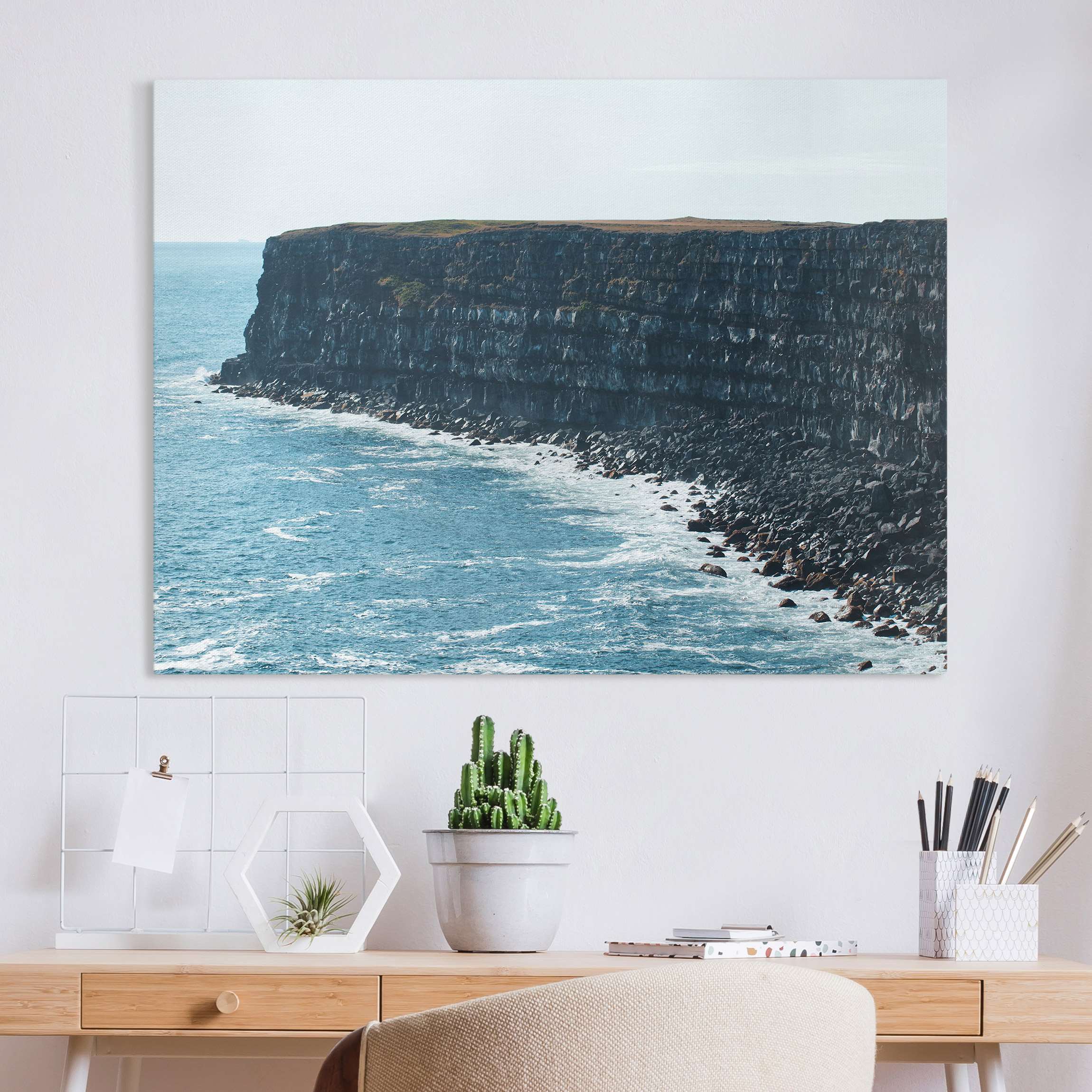 Leinwandbild Felsige Klippen auf Island