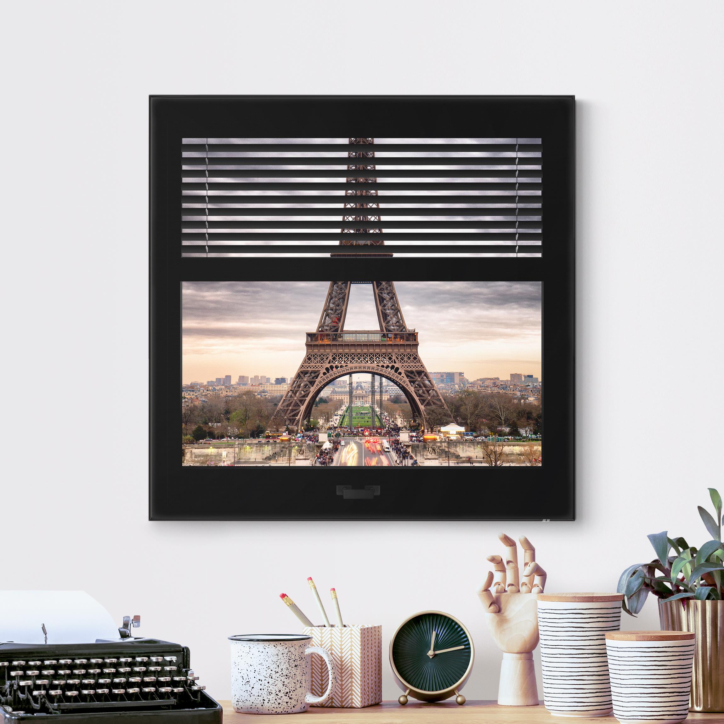 Wechselbild Fensterblick Jalousie - Eiffelturm Paris