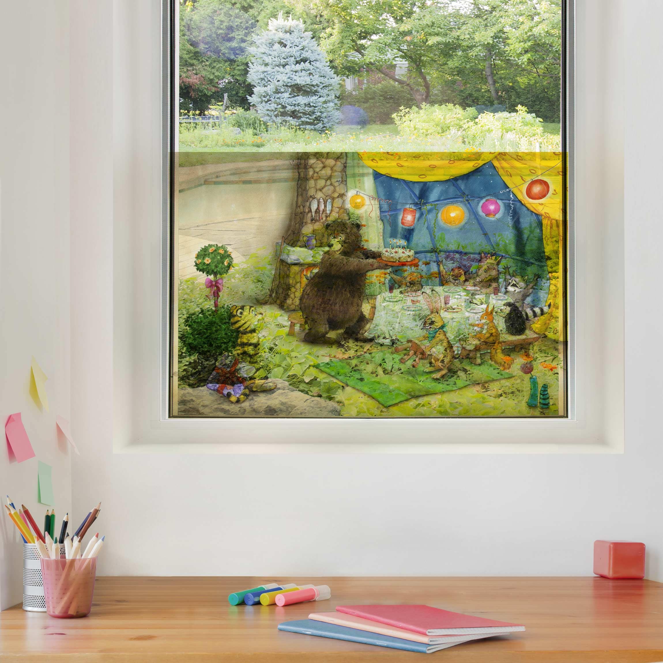 Fensterfolie Kleiner Tiger - Geburtstagsfeier