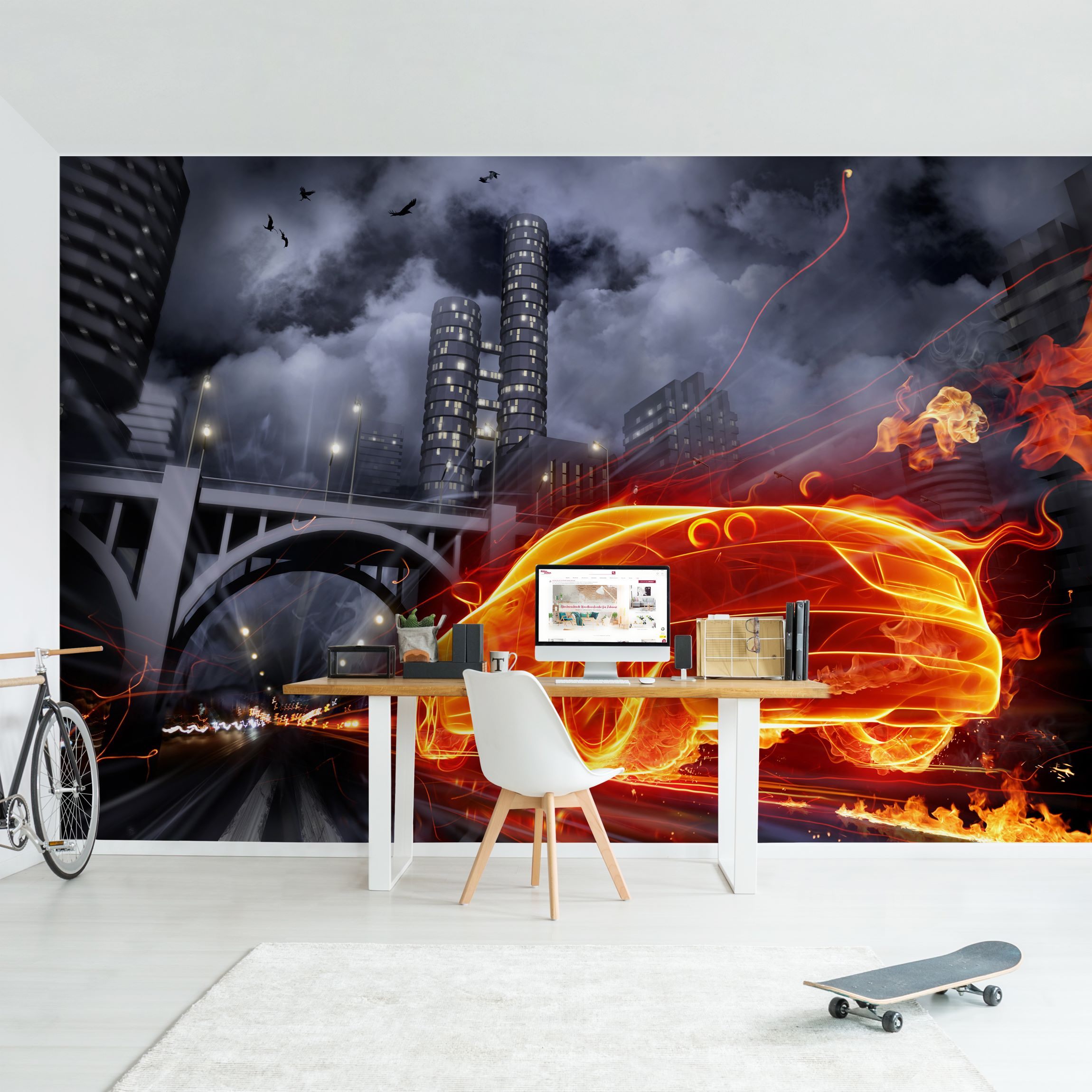 Fototapete Feuerauto