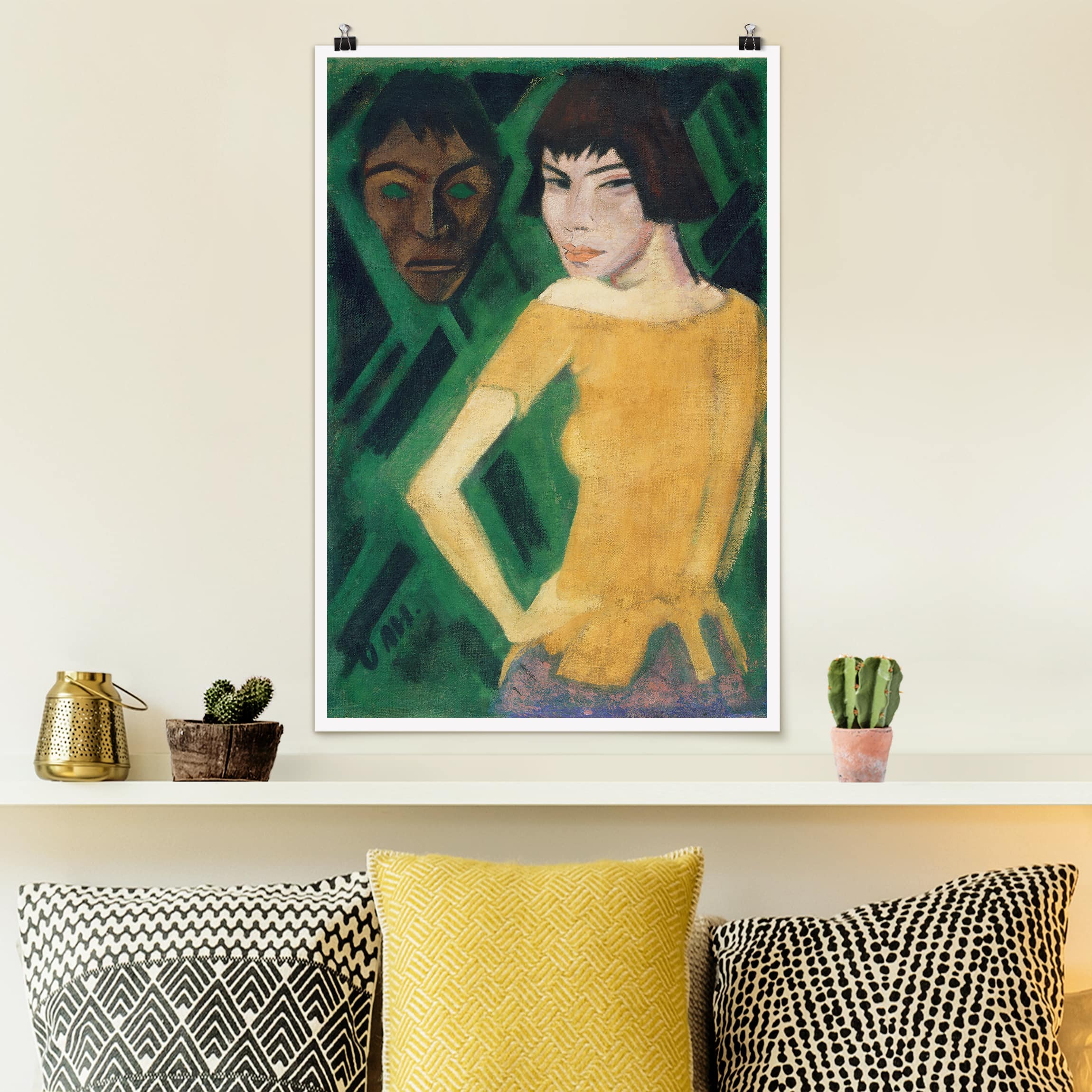 Poster - Hochformat Otto Mueller - Maschka mit Maske