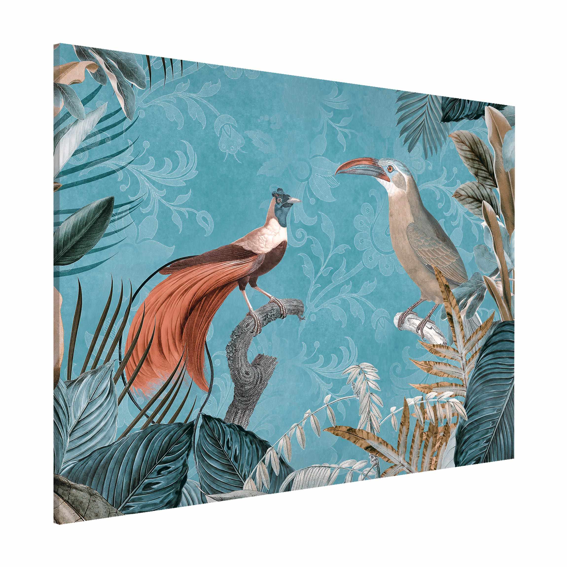 Magnettafel Vintage Collage - Paradiesvögel