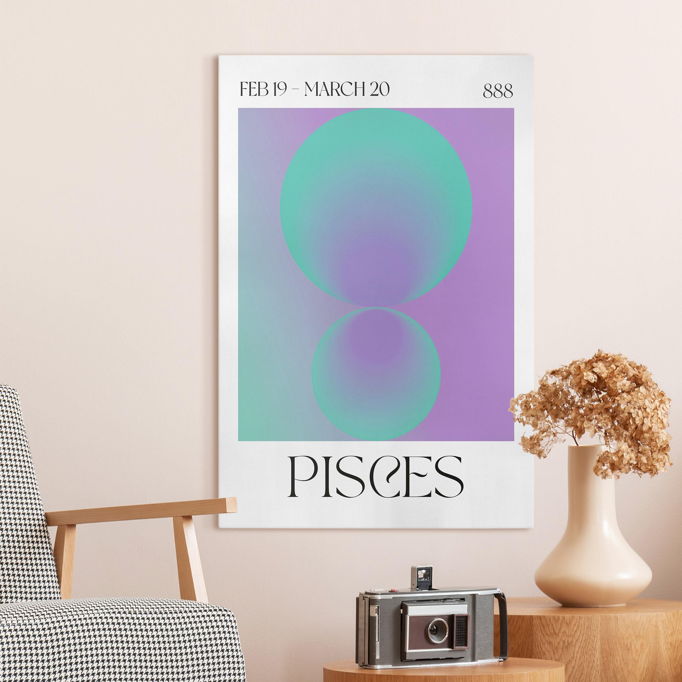 Leinwandbild Fische - Neon Poster