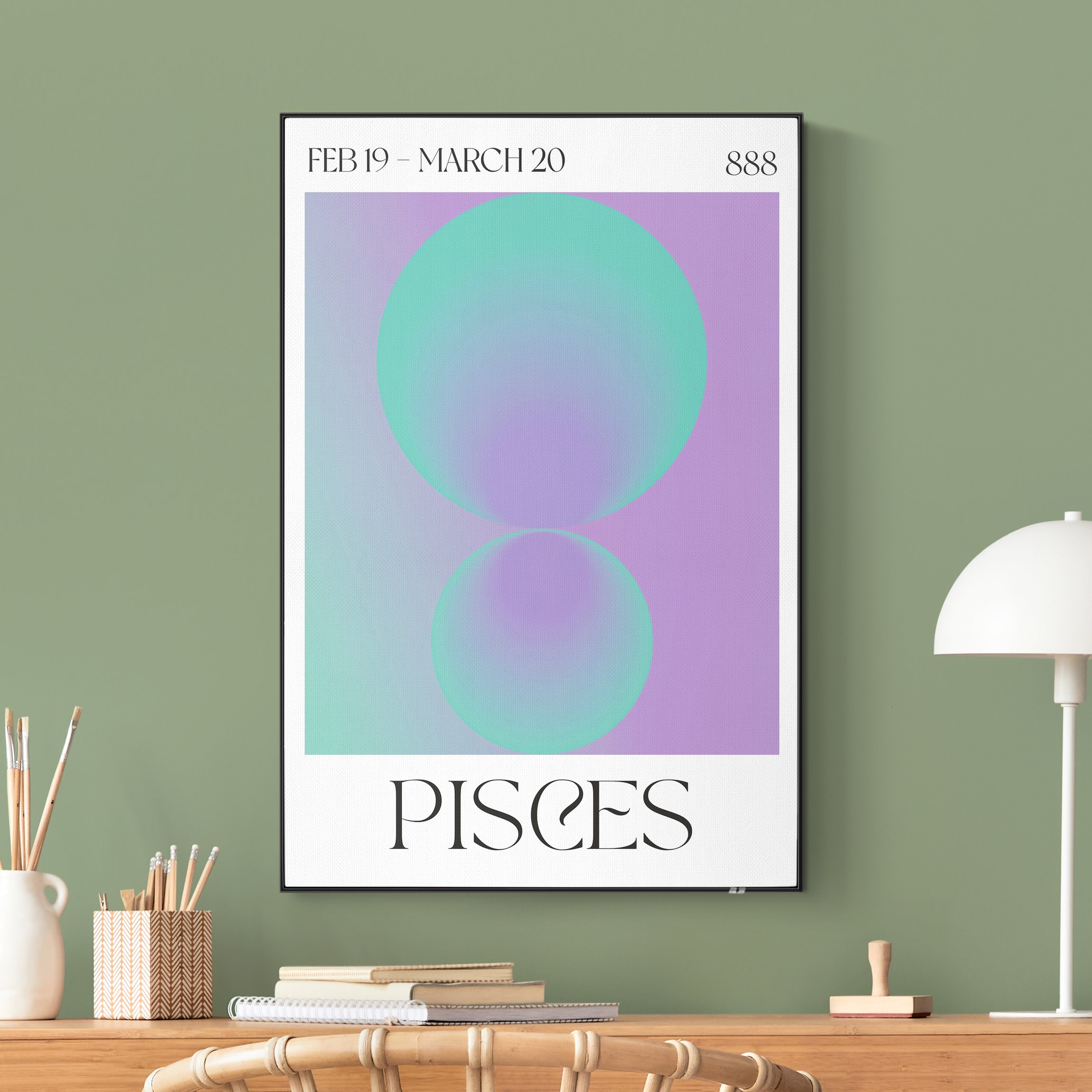 Akustik-Wechselbild Fische - Neon Poster