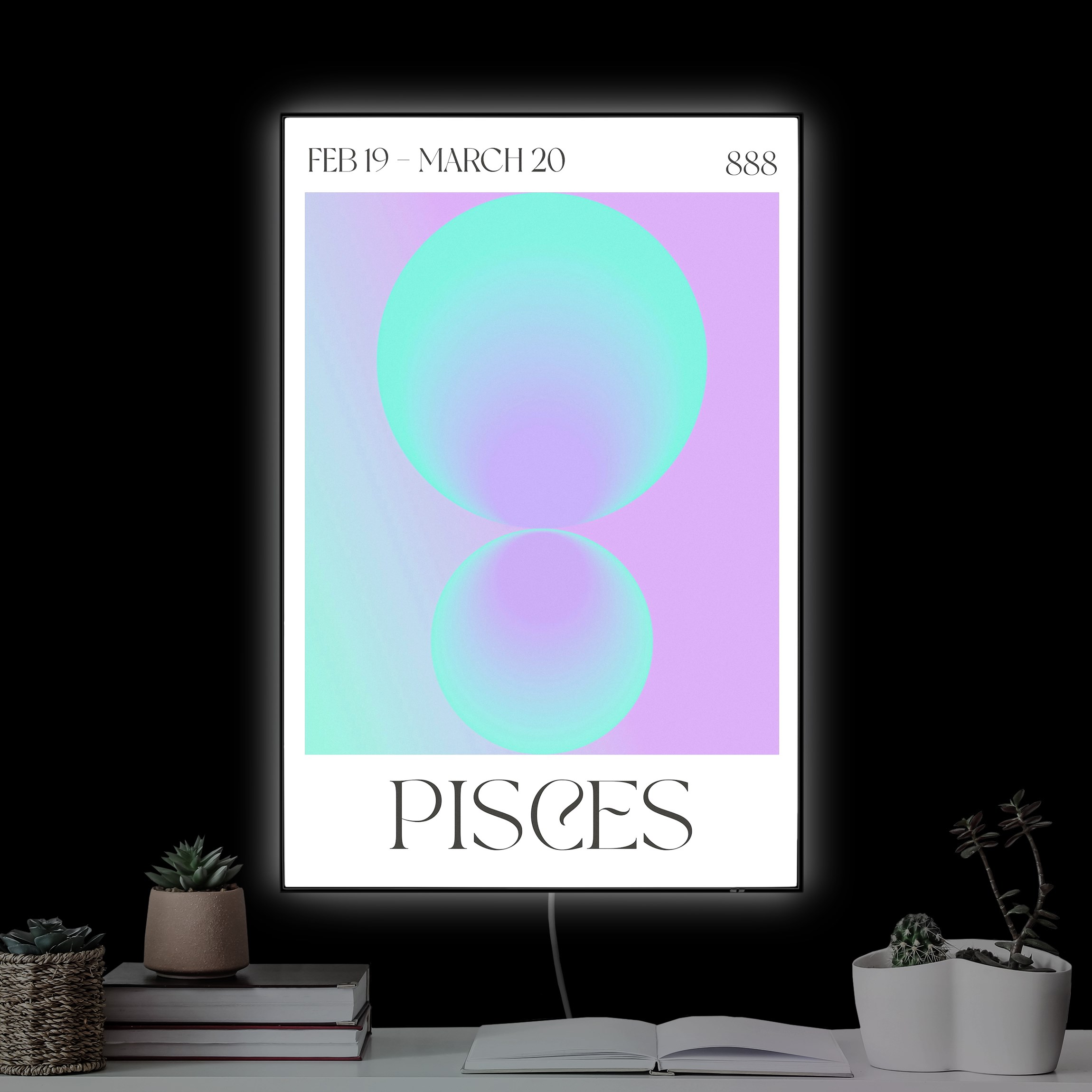 LED-Wechselbild Fische - Neon Poster