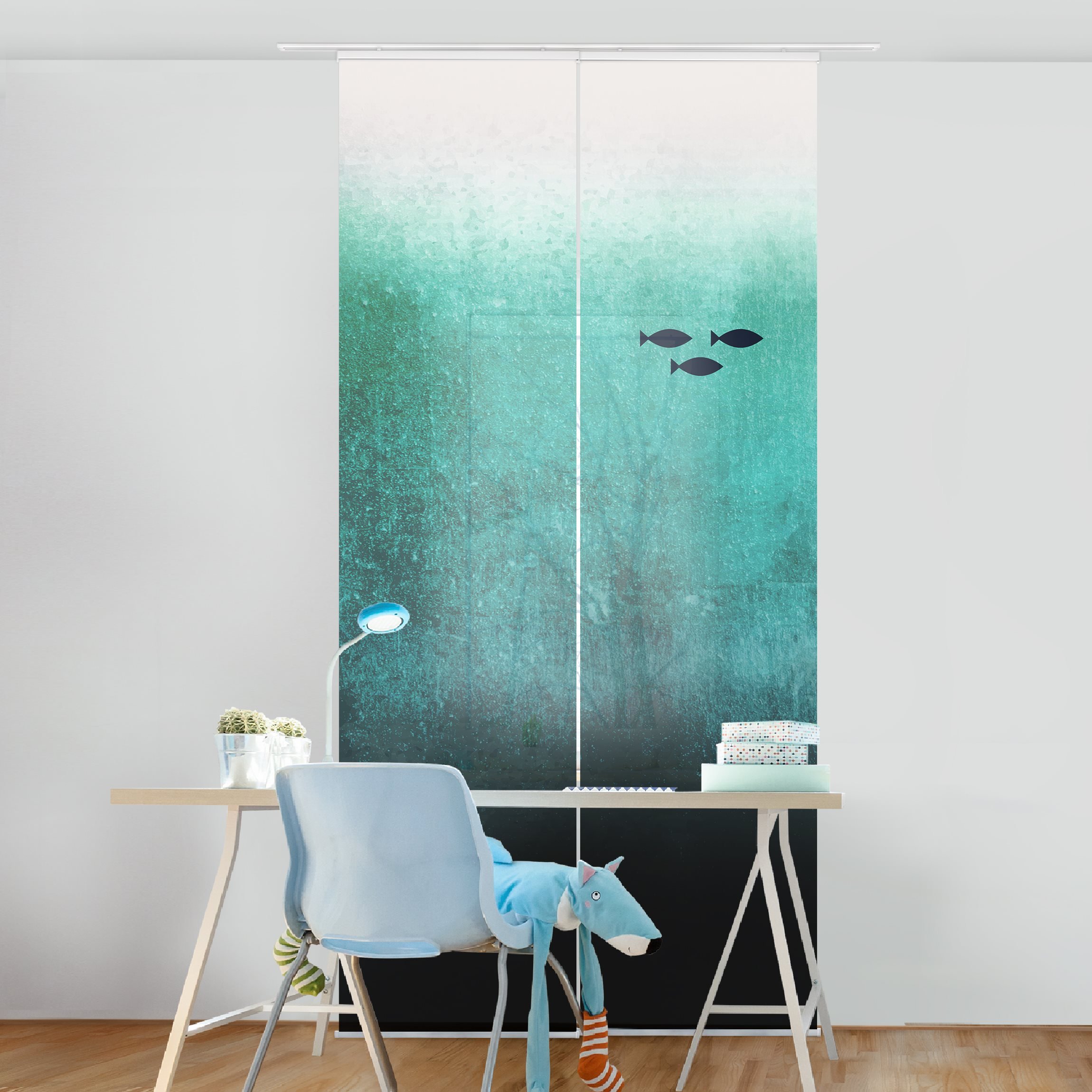 Schiebegardine Fische in der Tiefsee