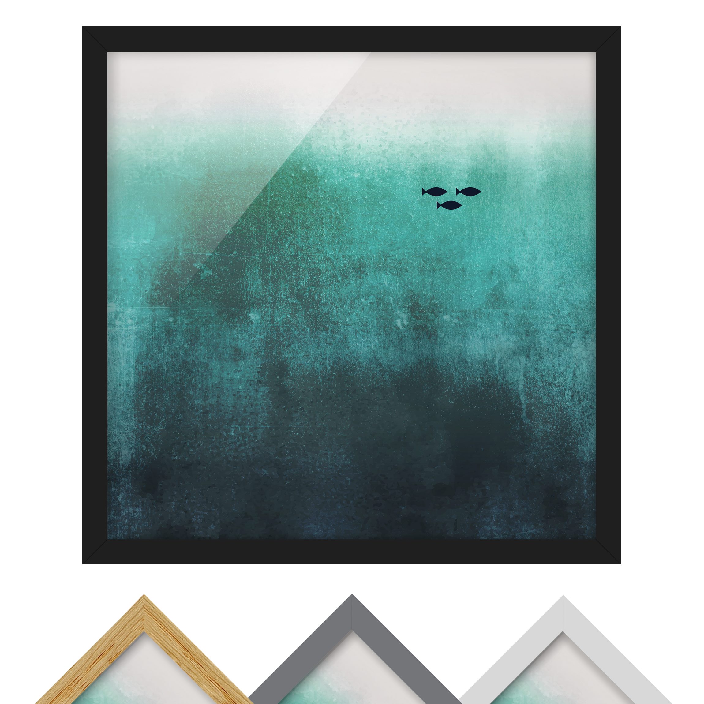 Bild mit Rahmen Fische in der Tiefsee