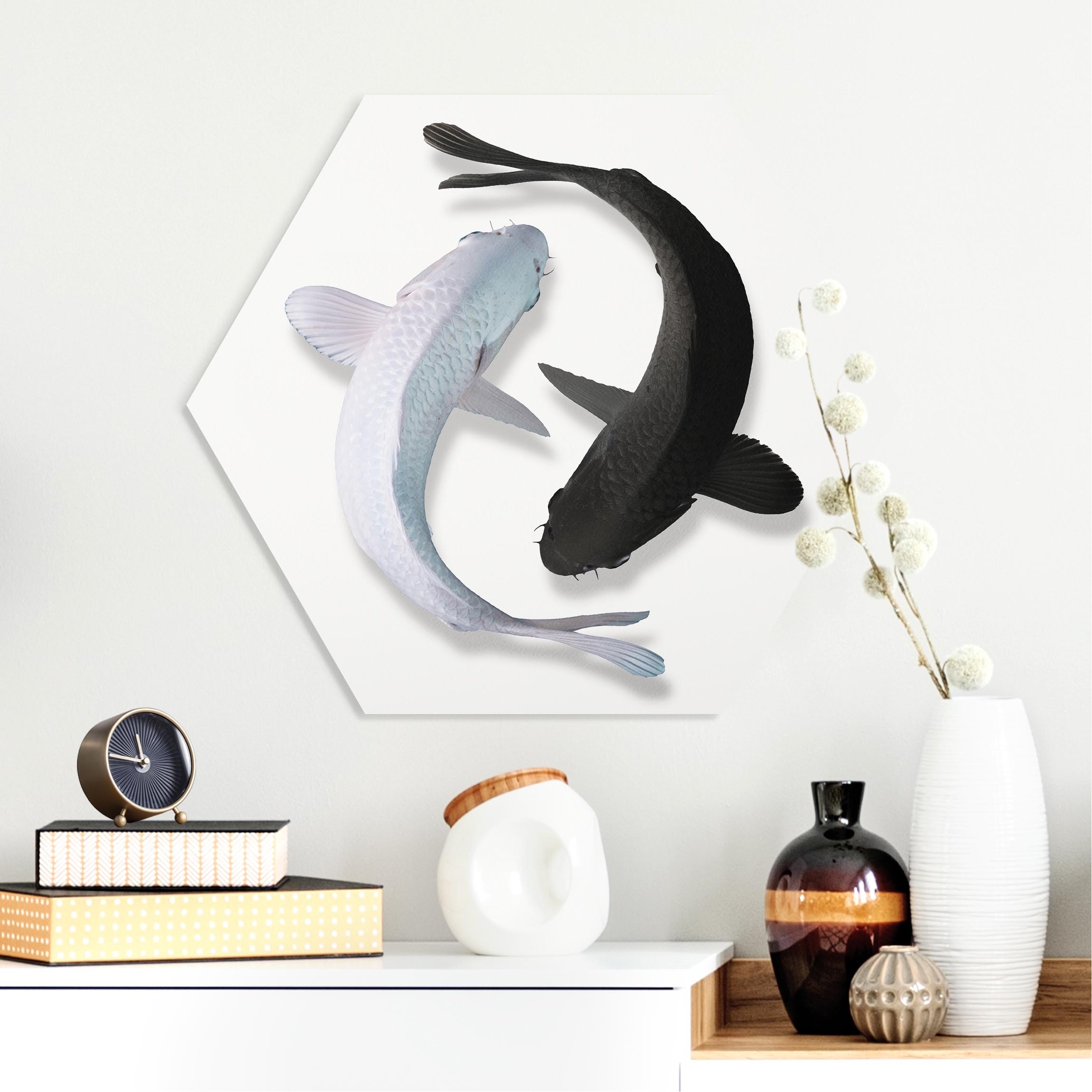 Hexagon-Forexbild Flamingo mit Fahrrad