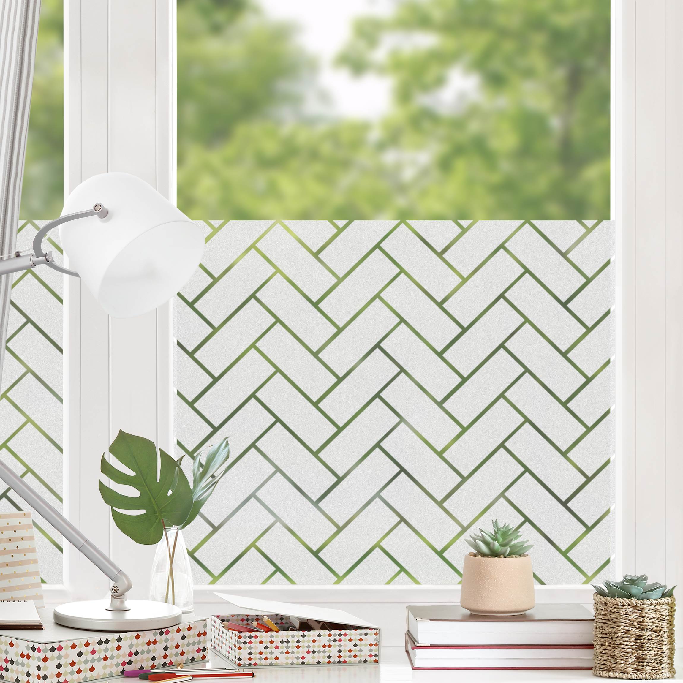 Fensterfolie Sichtschutz Fischgrätmuster