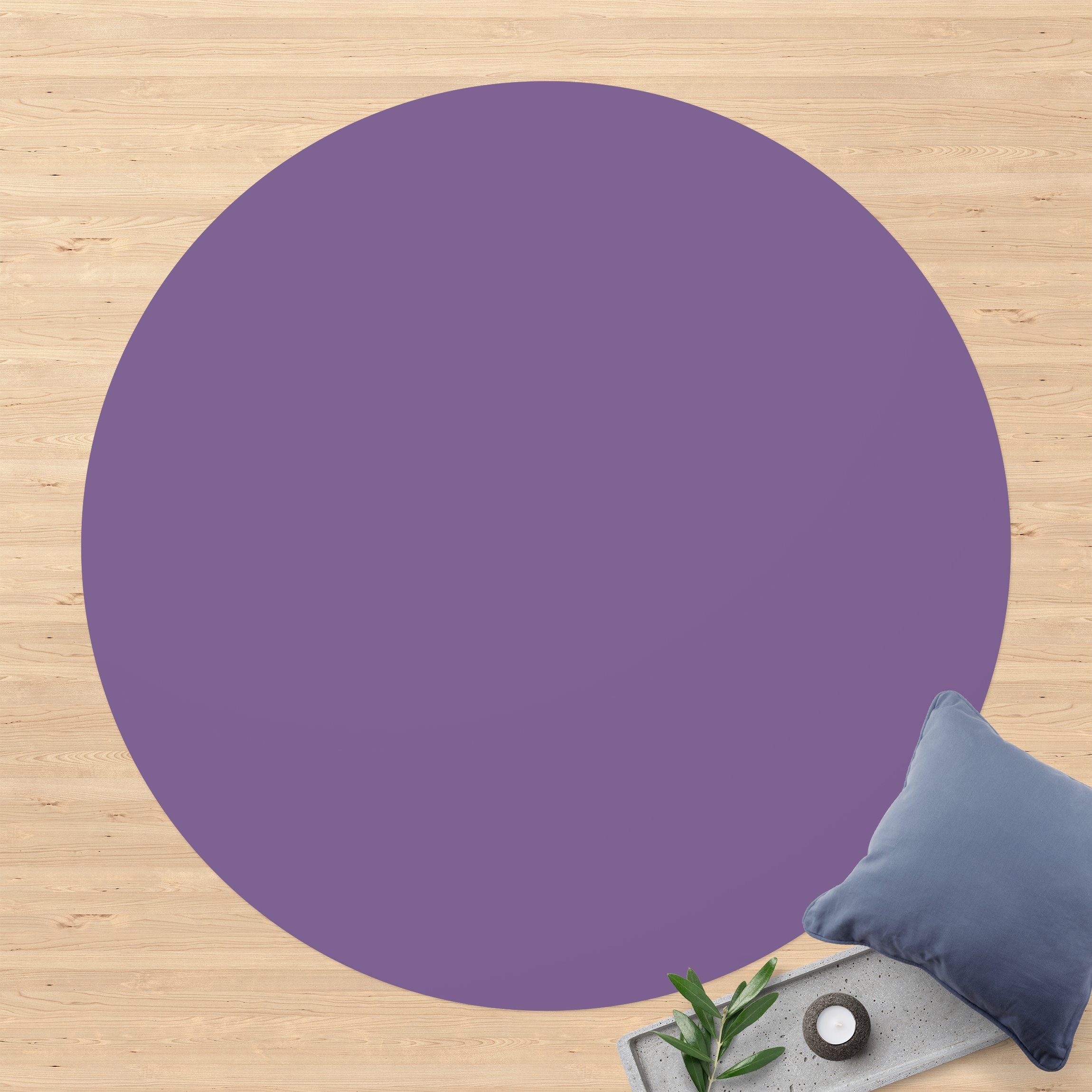 Runder Vinyl-Teppich Flieder