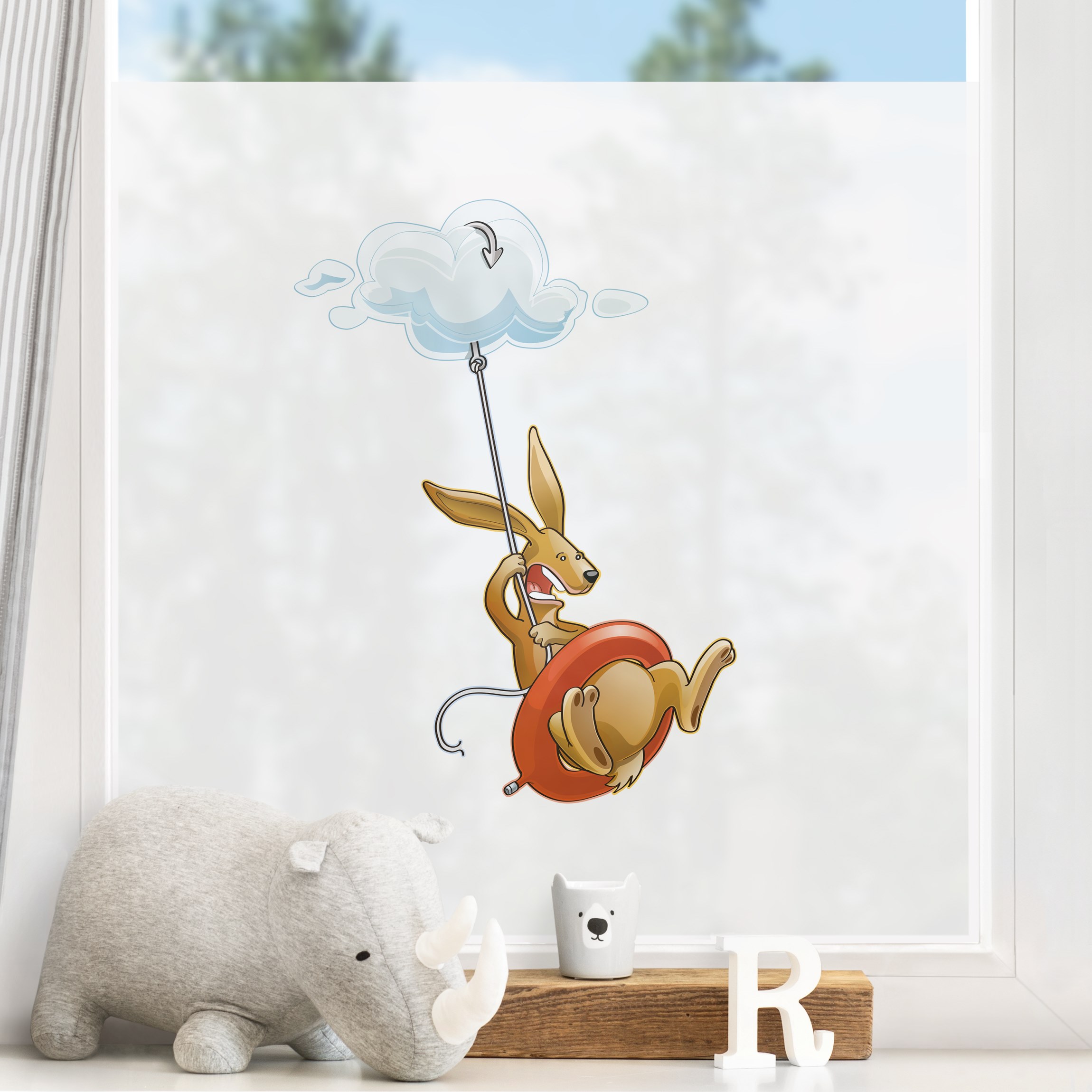 Fensterfolie Fliegender Bauernhof Angsthase