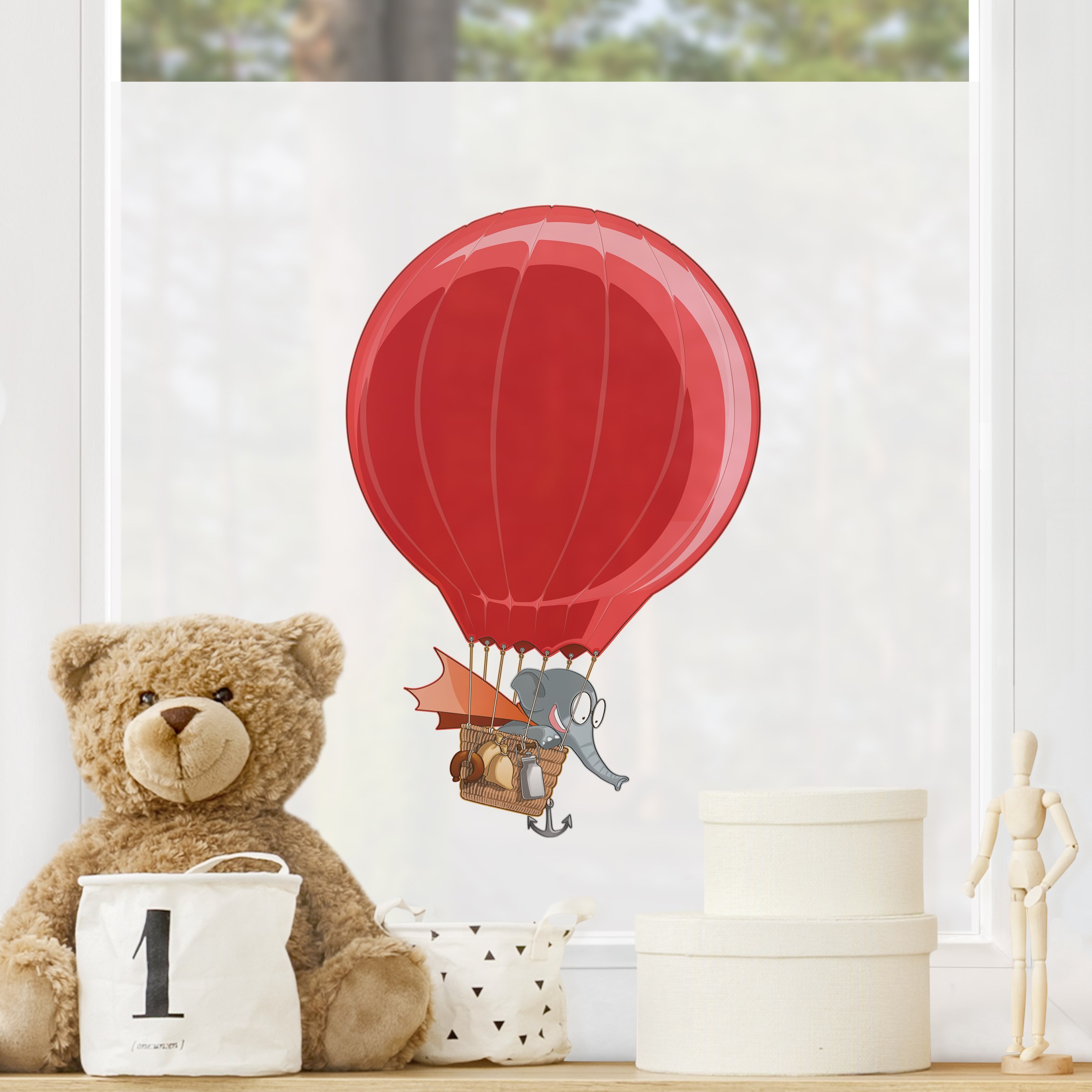 Fensterfolie Fliegender Bauernhof Elefant