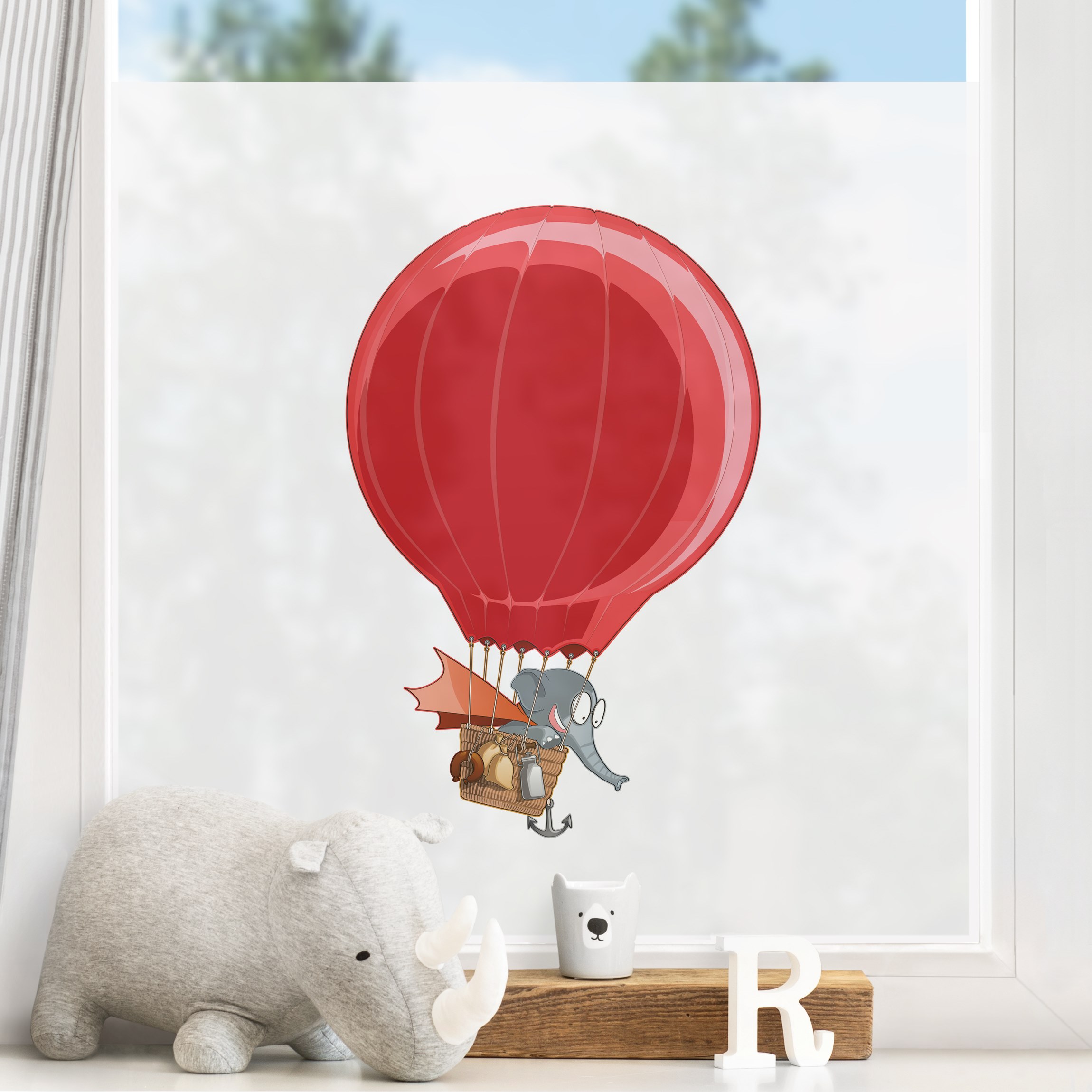 Fensterfolie Fliegender Bauernhof Elefant