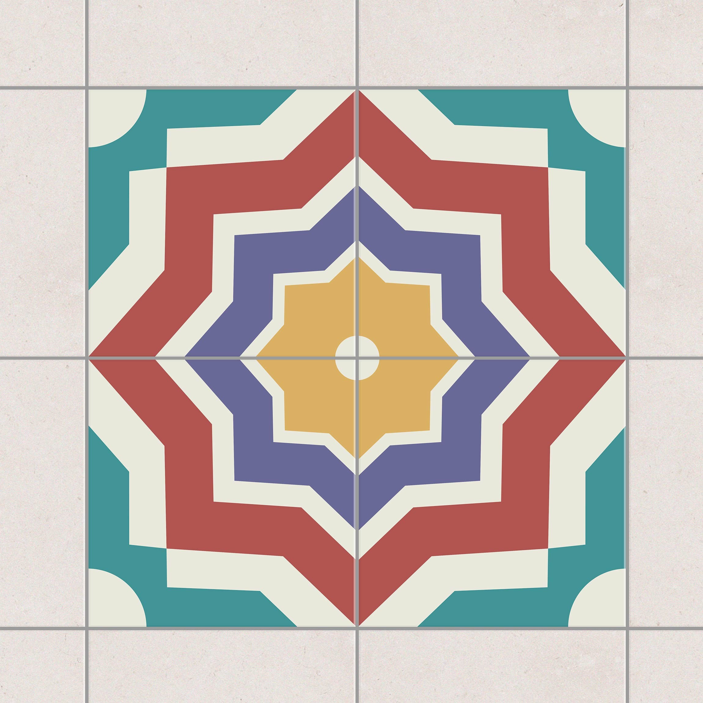 Fliesenaufkleber 4 Marokkanische Fliesen Sternmuster