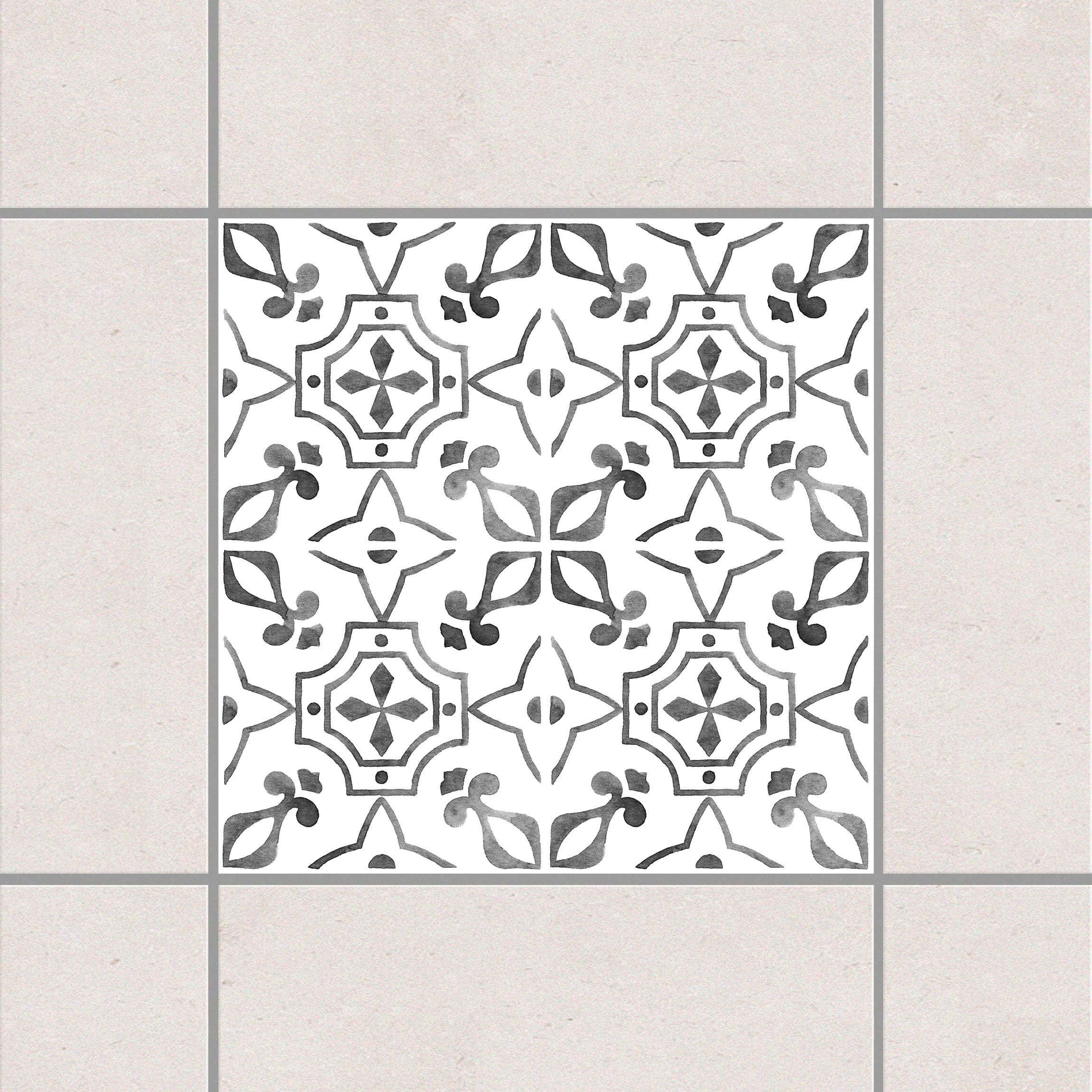 Fliesenaufkleber Grau Weiß Muster Serie No.9