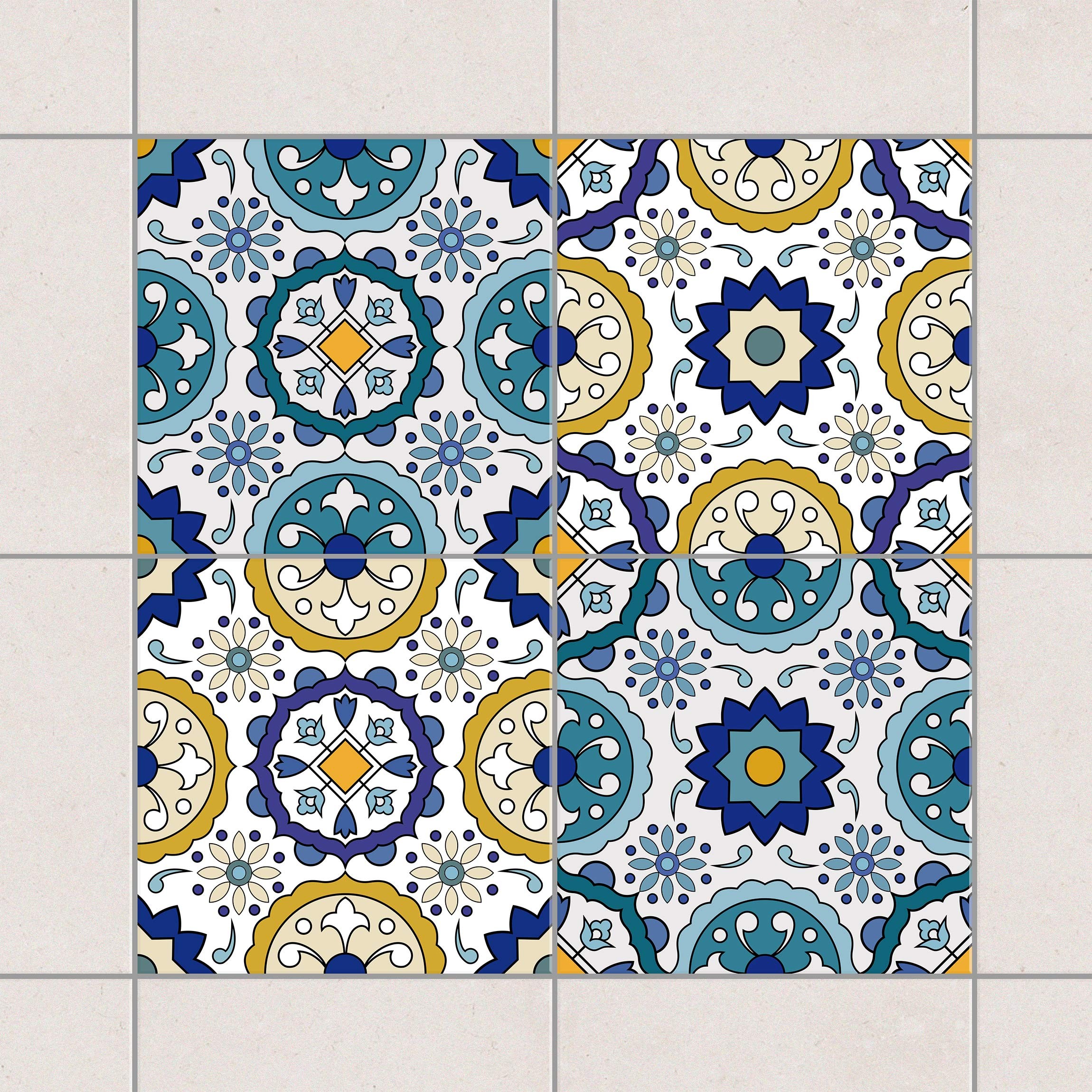 Fliesenaufkleber 4 Portugiesische Azulejo Fliesen