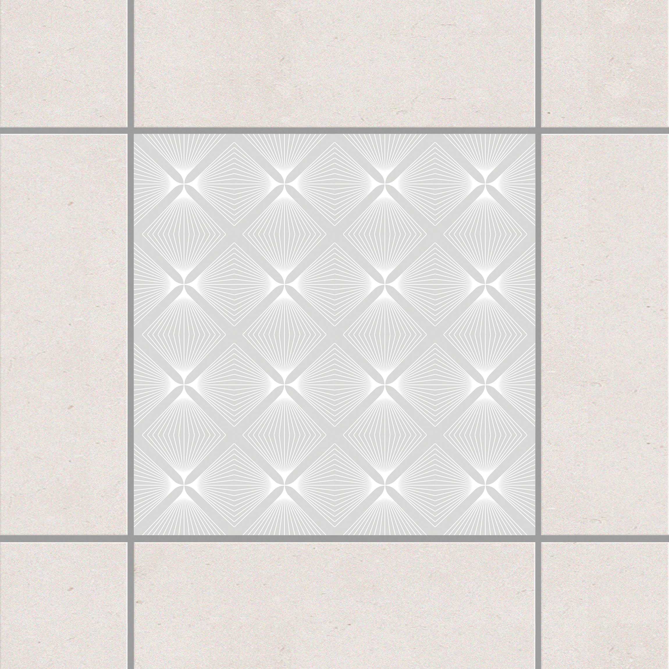 Fliesenaufkleber Zartes Vintage Karo Light Grey Grau
