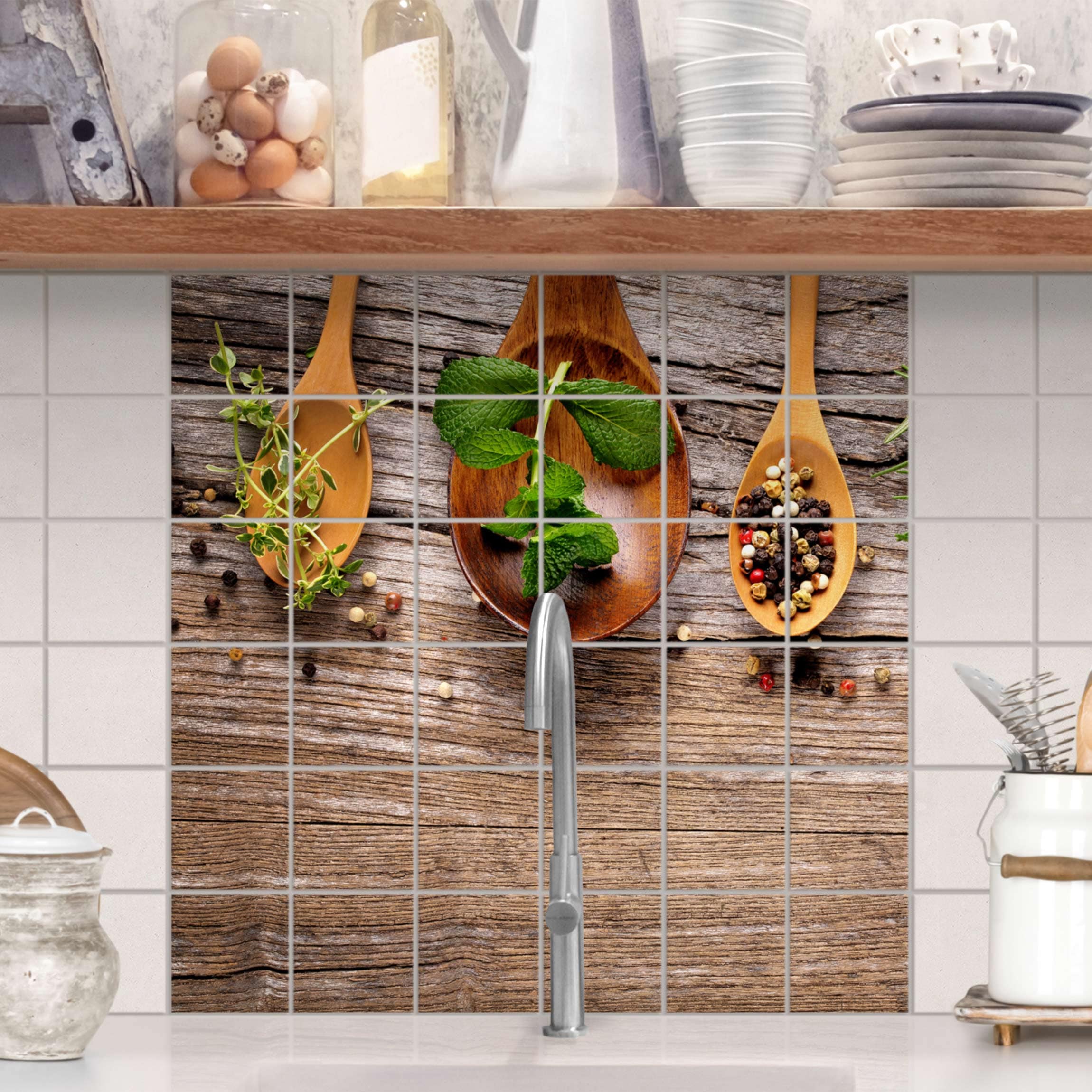 Fliesenbild Kräuter und Gewürze