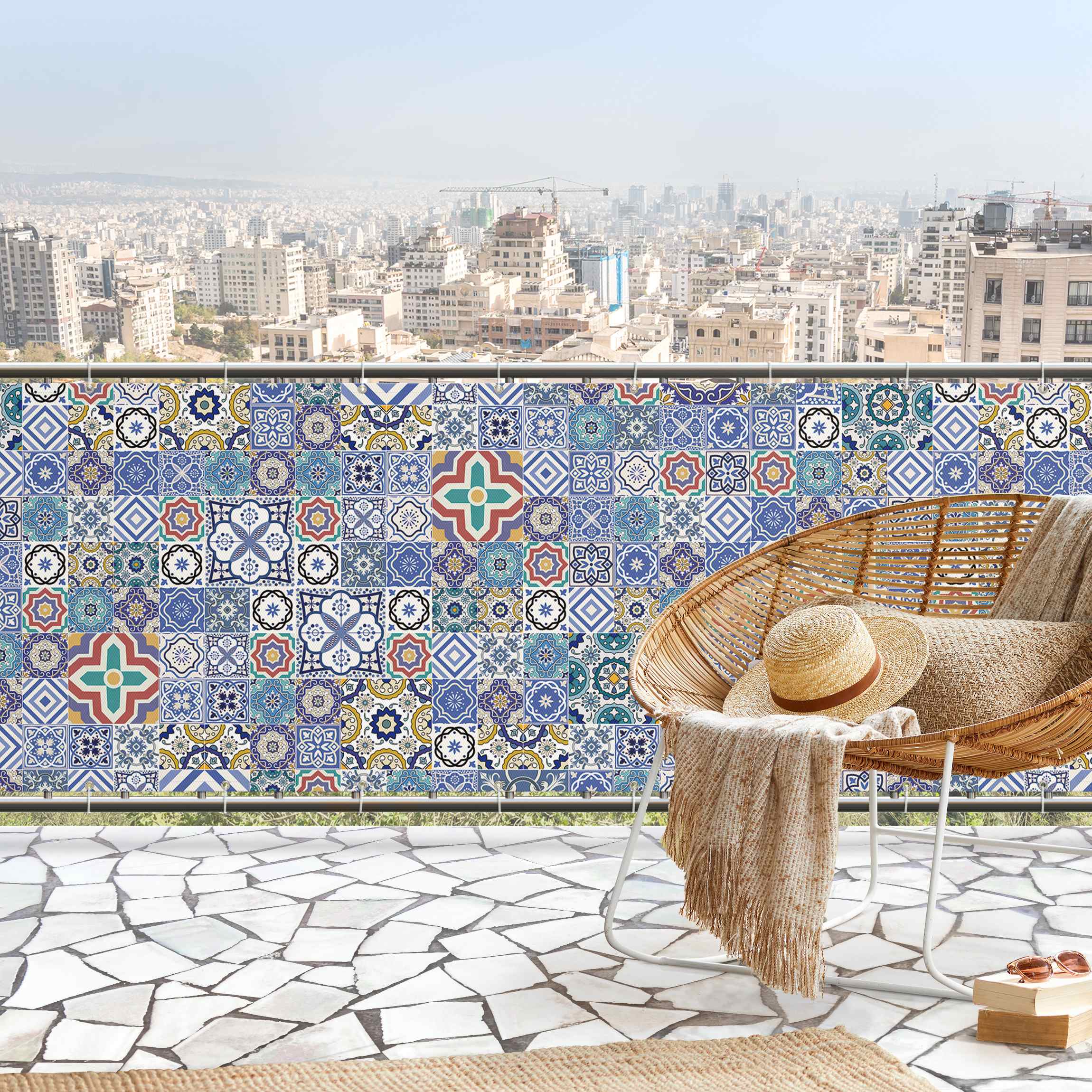 Balkon Sichtschutz Fliesenspiegel - Aufwändige Portugiesische Fliesen