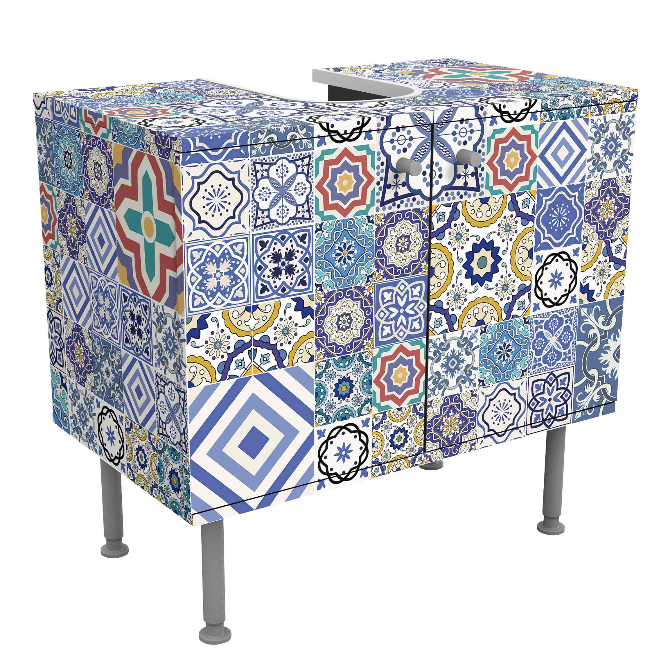 Waschbeckenunterschrank Fliesenspiegel - Aufwändige Portugiesische Fliesen