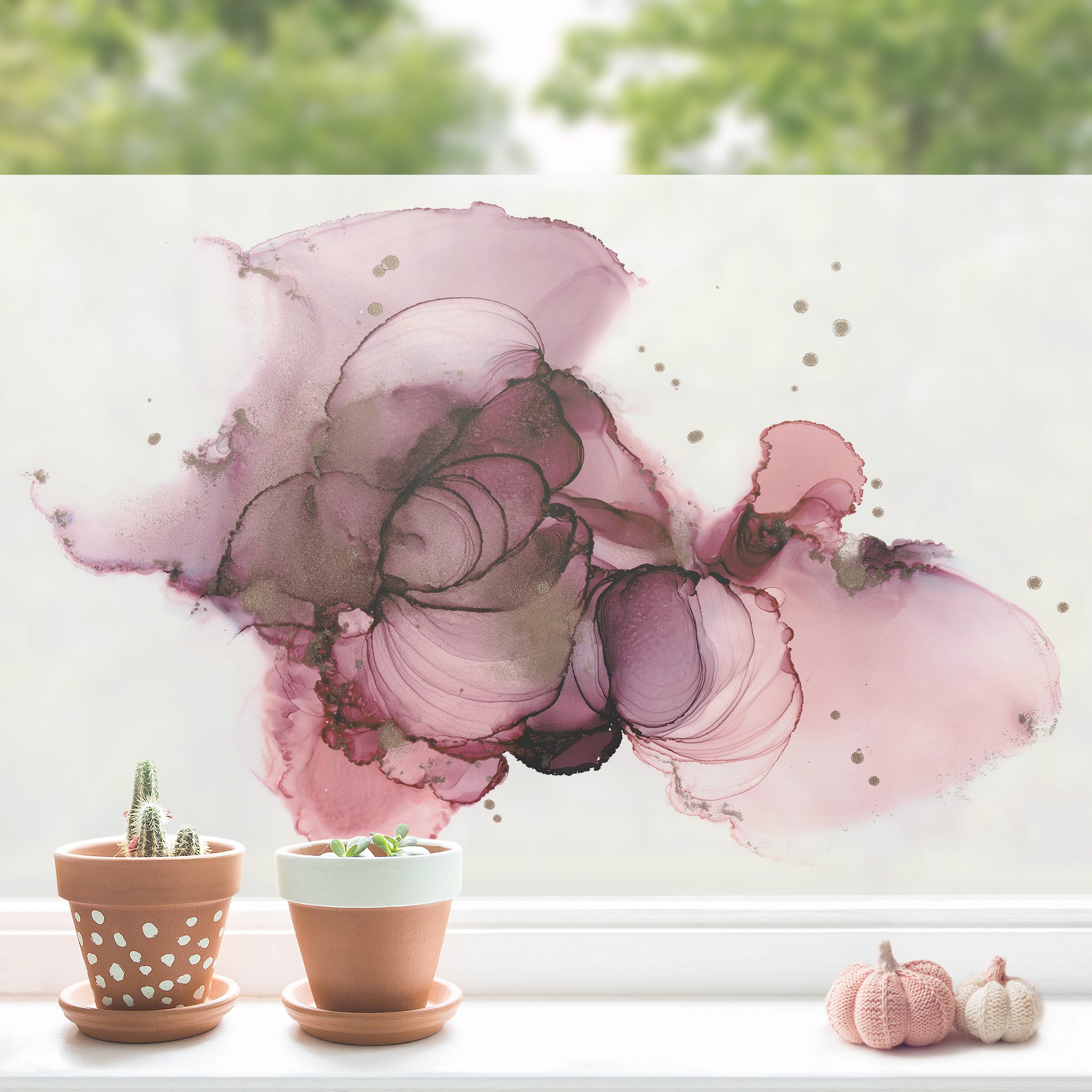 Fensterfolie Fließende Reinheit in Violett