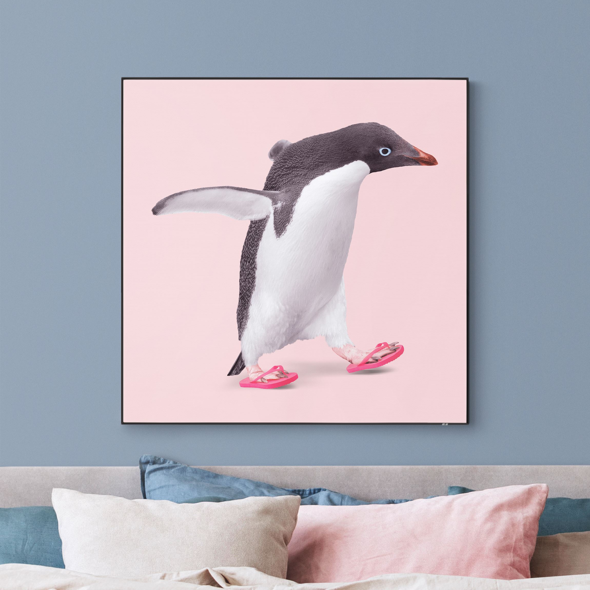Wechselbild Flip-Flop Pinguin