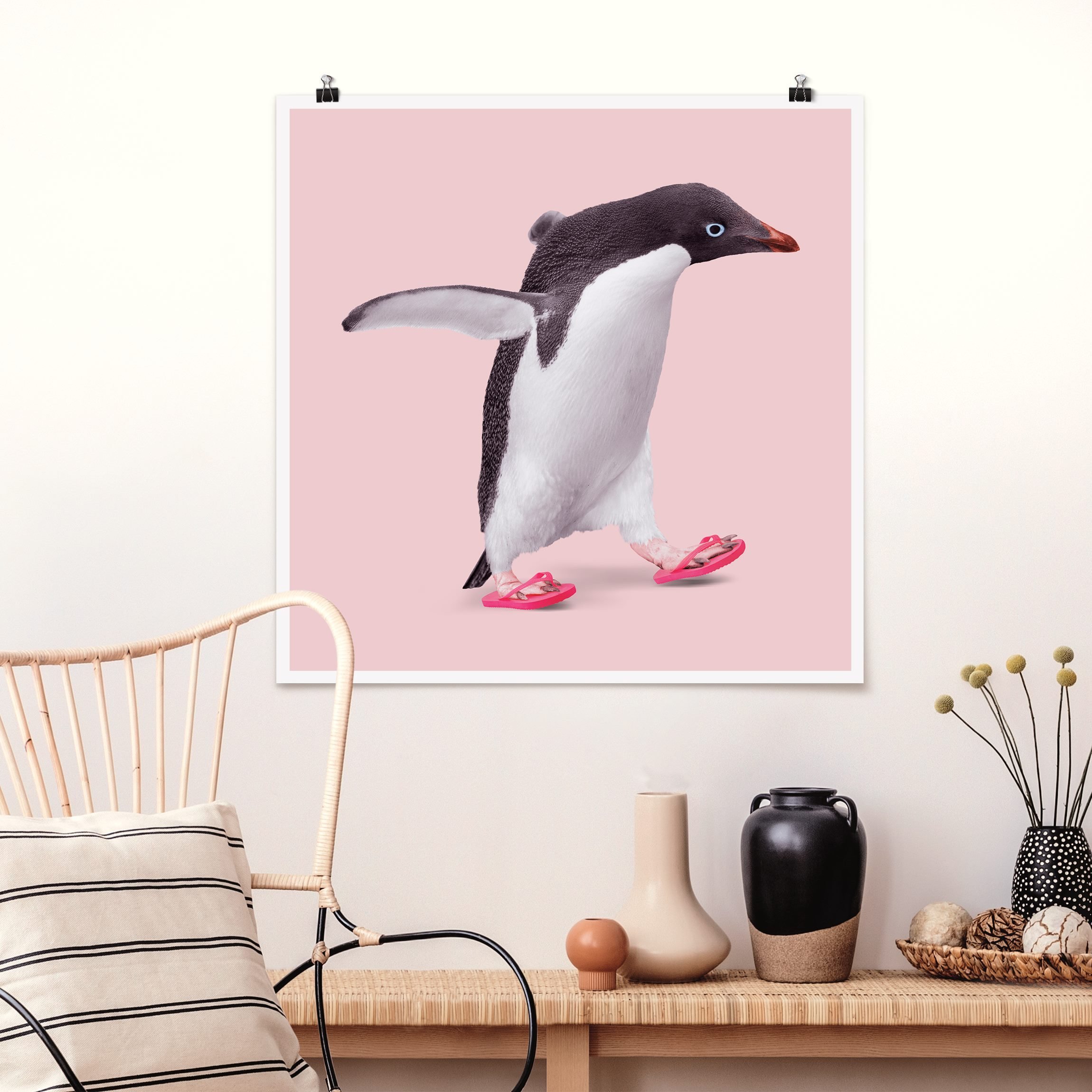 Poster Flip-Flop Pinguin