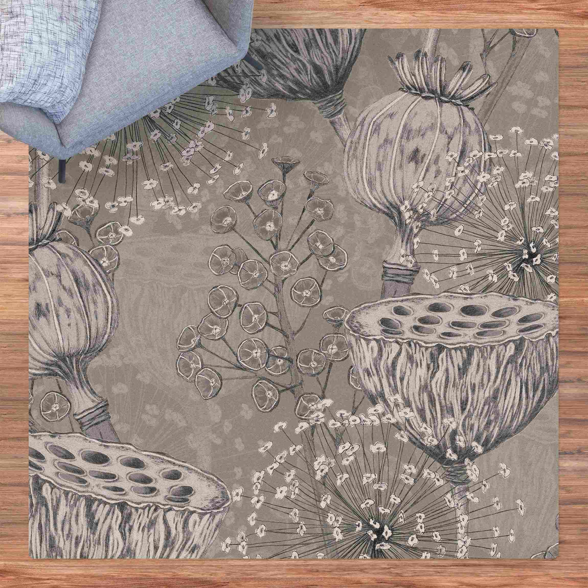 Kork-Teppich Florale Eleganz Doldenblüte